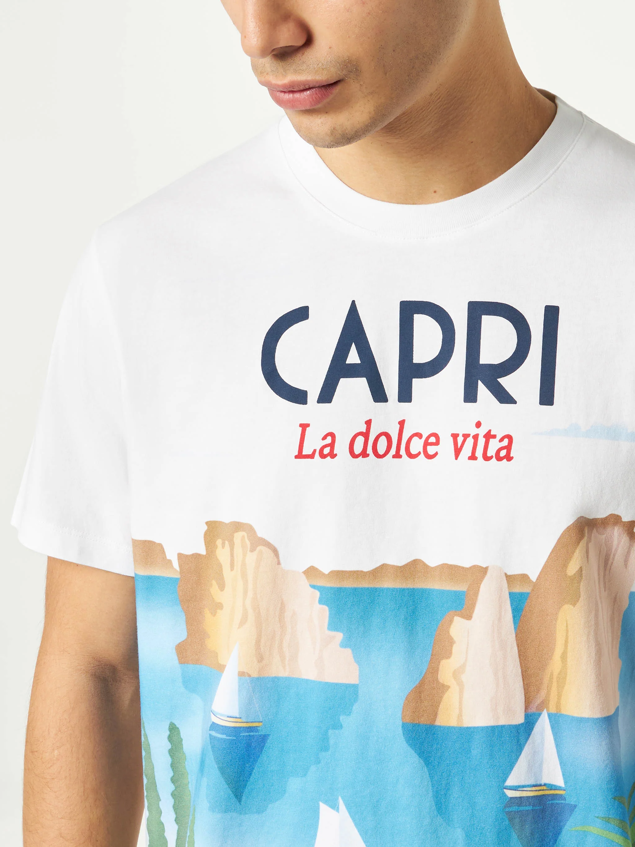 T-shirt with Capri postcard print - Image 3