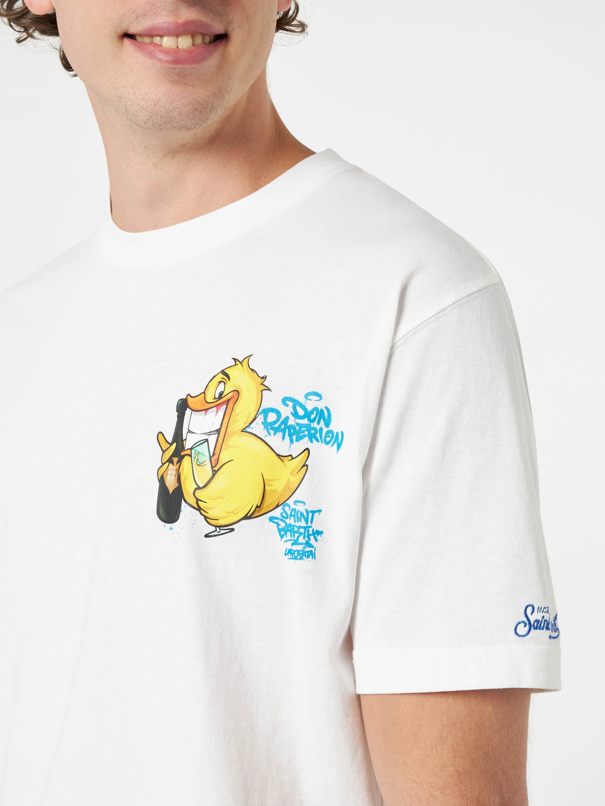 Cryptopuppets Don Paperion t-shirt with front and back print in white | Special Edition - Image 2
