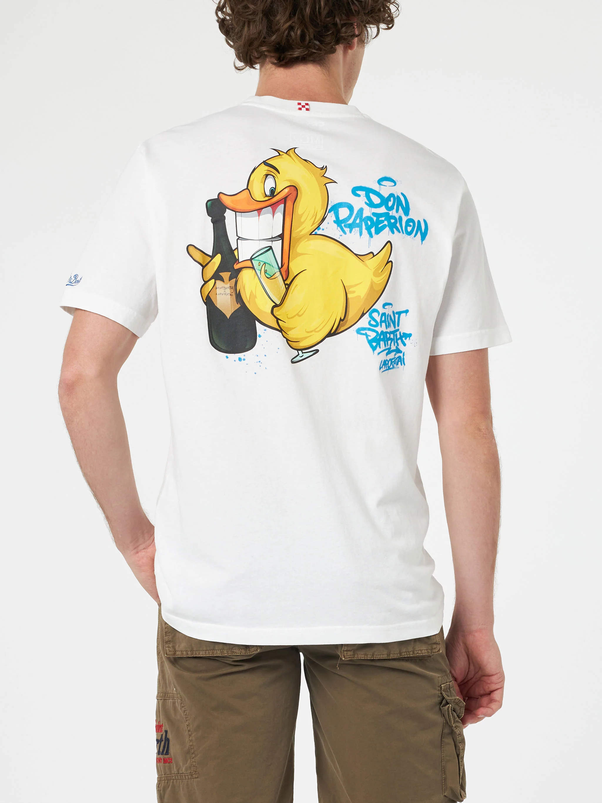 Cryptopuppets Don Paperion t-shirt with front and back print in white | Special Edition - Image 4