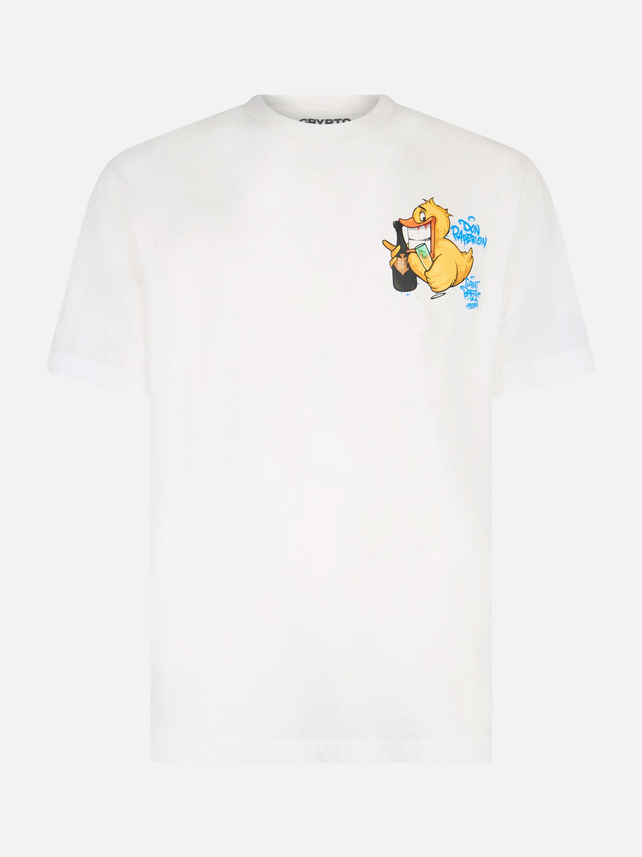 Cryptopuppets Don Paperion t-shirt with front and back print in white | Special Edition - Image 5