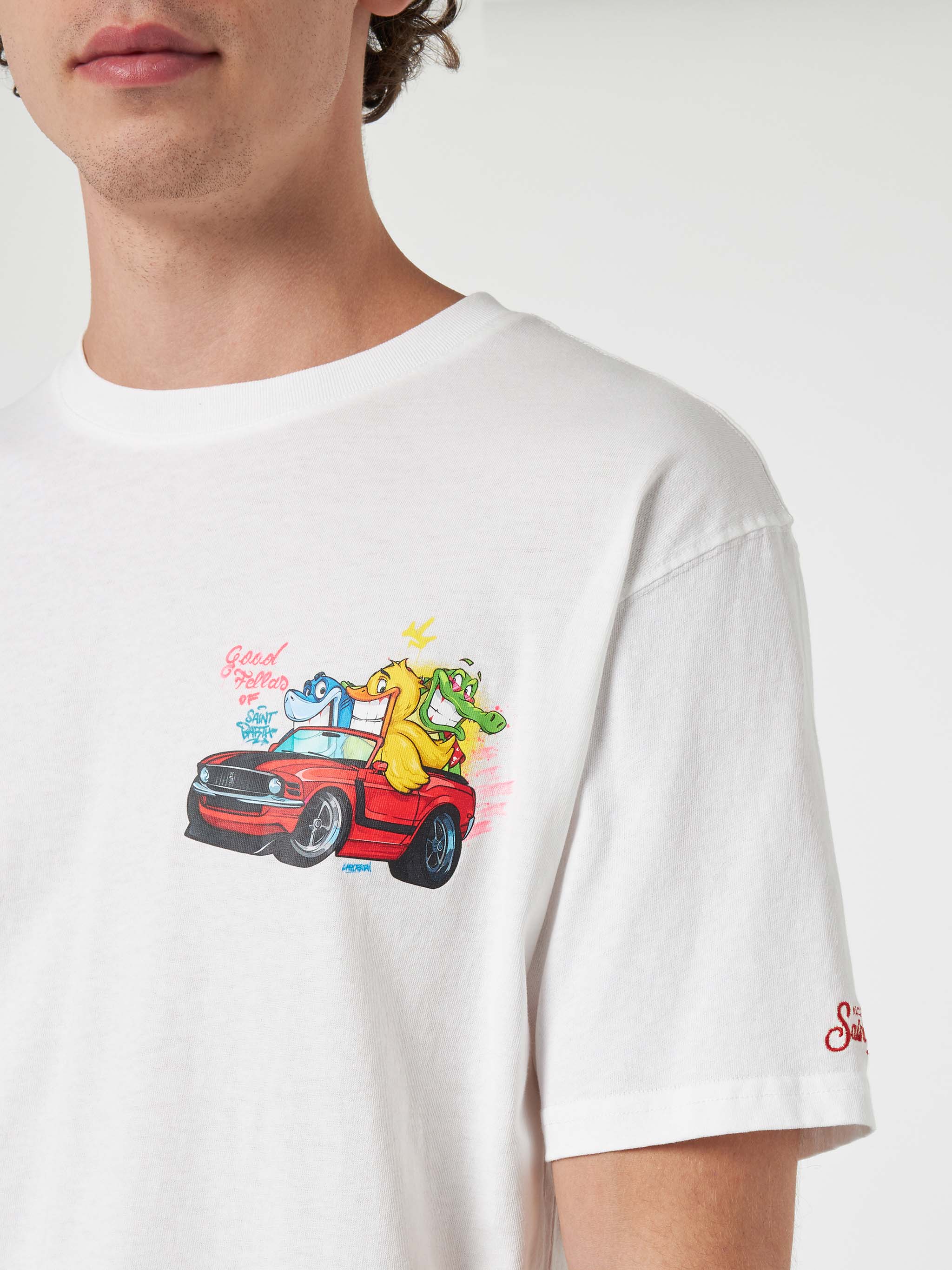 Cryptopuppets Good Fellas t-shirt with print in white | Special Edition - Image 2