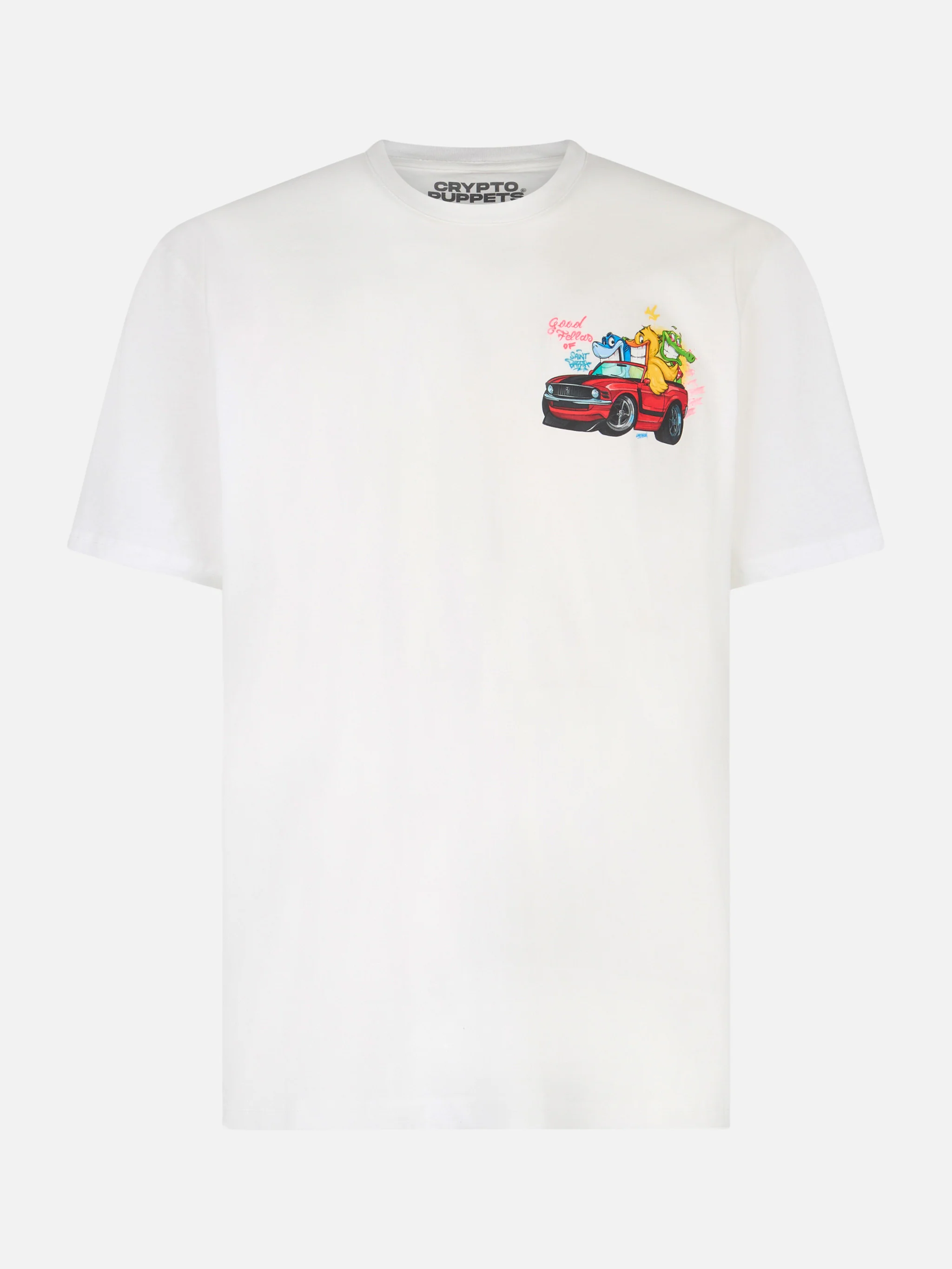 Cryptopuppets Good Fellas t-shirt with print in white | Special Edition - Image 5