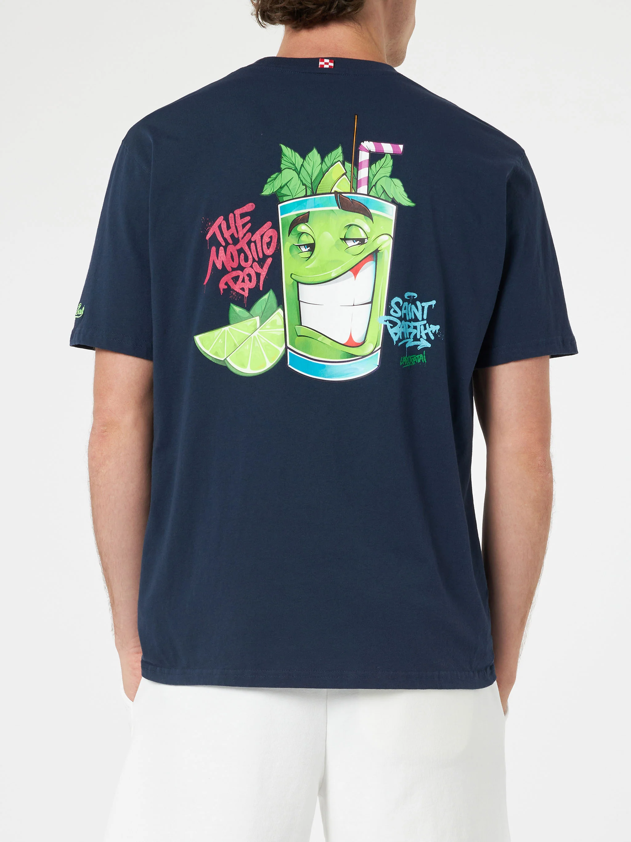 Cryptopuppets Mojito t-shirt with front and back print in blue | Special Edition - Image 3