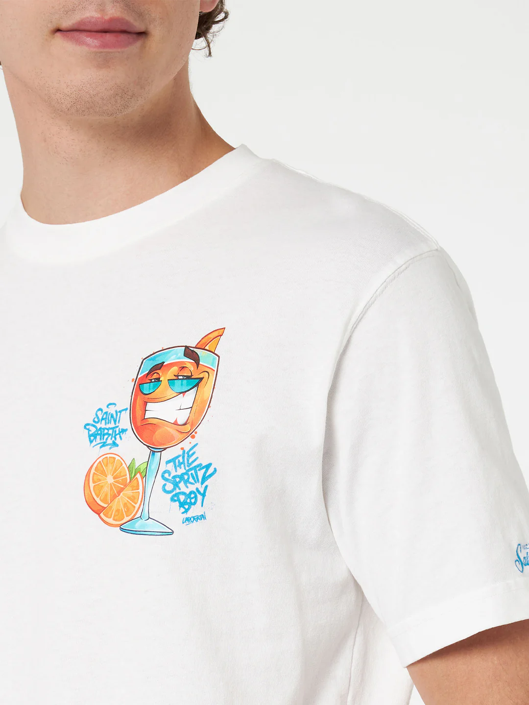 Cryptopuppets Spritz t-shirt with front and back print in white | Special Edition - Image 2