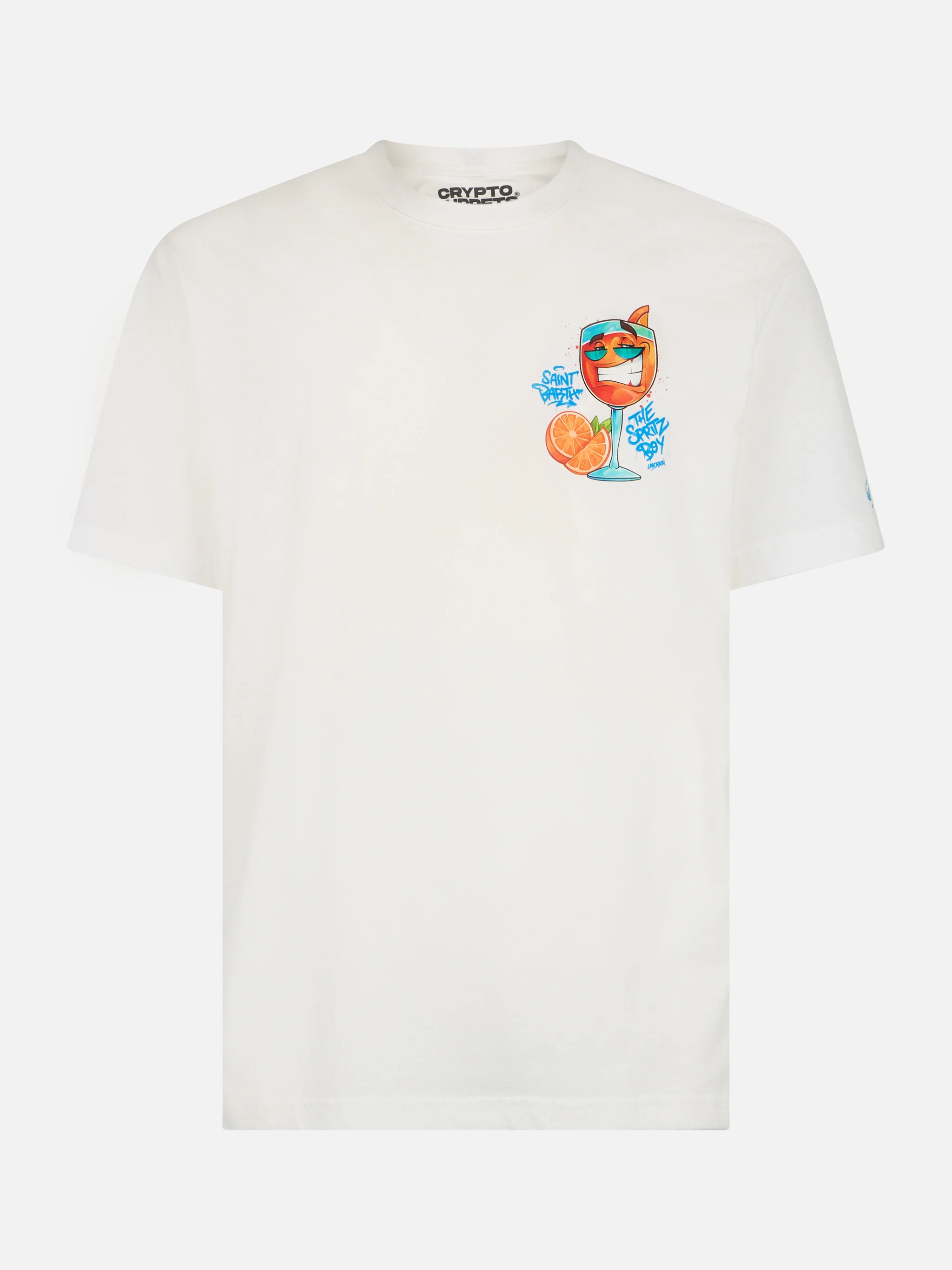Cryptopuppets Spritz t-shirt with front and back print in white | Special Edition - Image 5