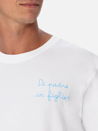 Cotton t-shirt with Di Padre in Figlio embroidery | Special Edition - Image 2