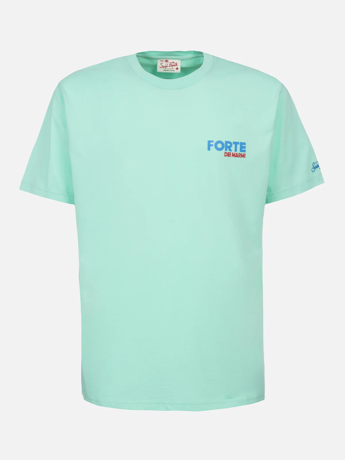 T-shirt with Forte dei Marmi postcard print in mint green - Image 5