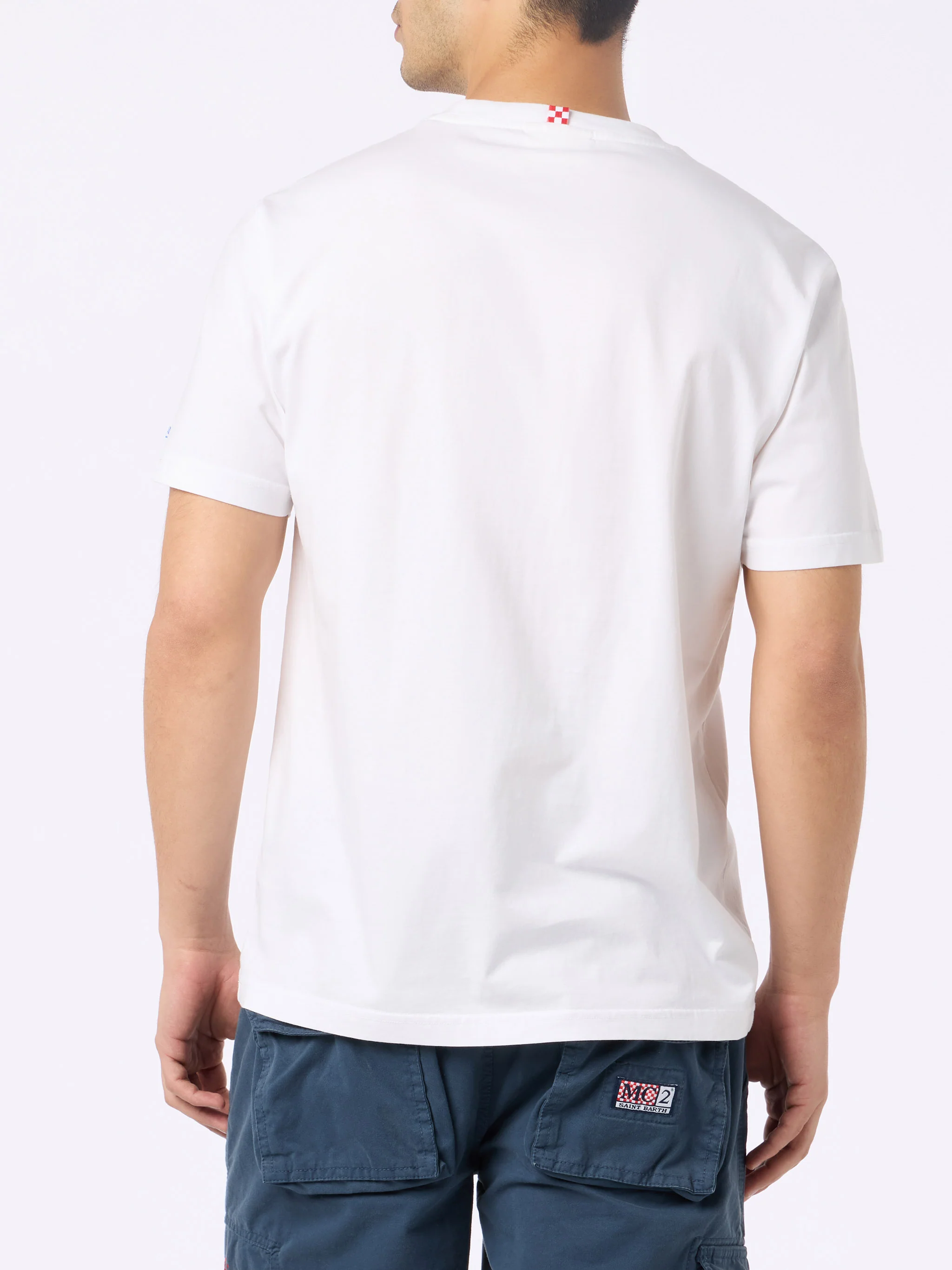 Cotton t-shirt with cocktail Gin Tonic obsessed embroidery - Image 4