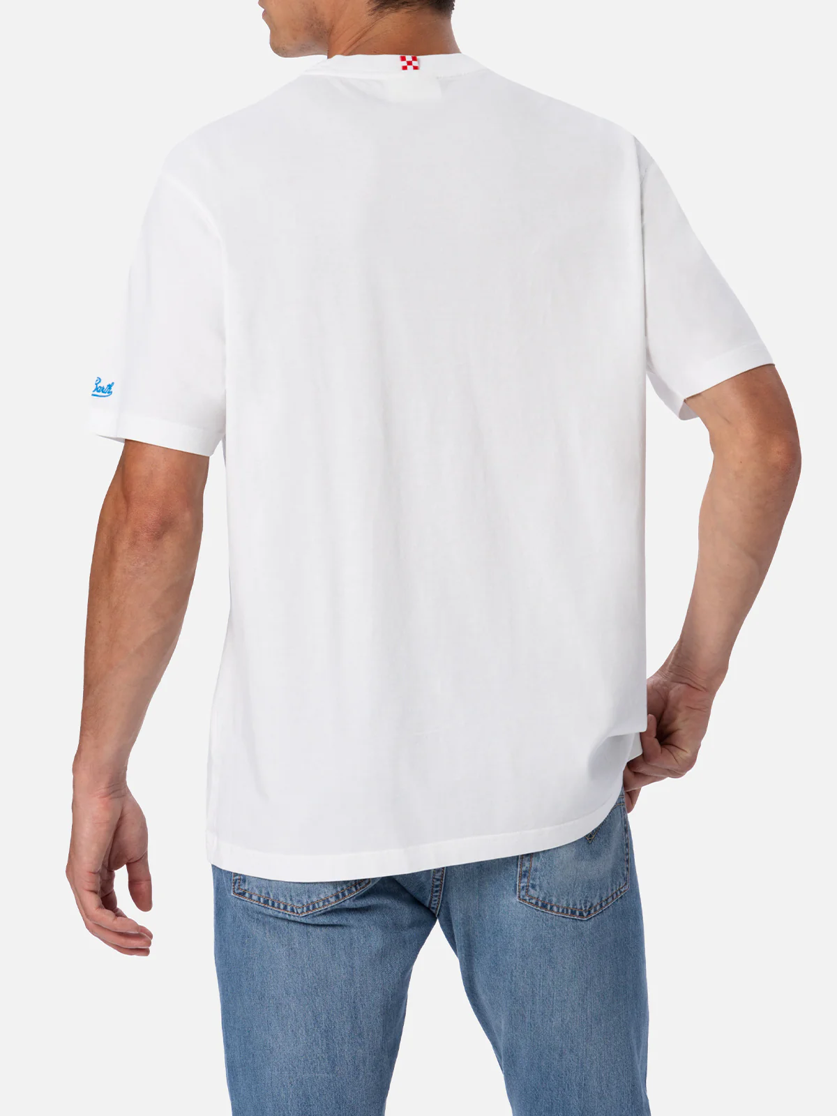 Cotton t-shirt with gin tonic cocktail print and embroidery - Image 4