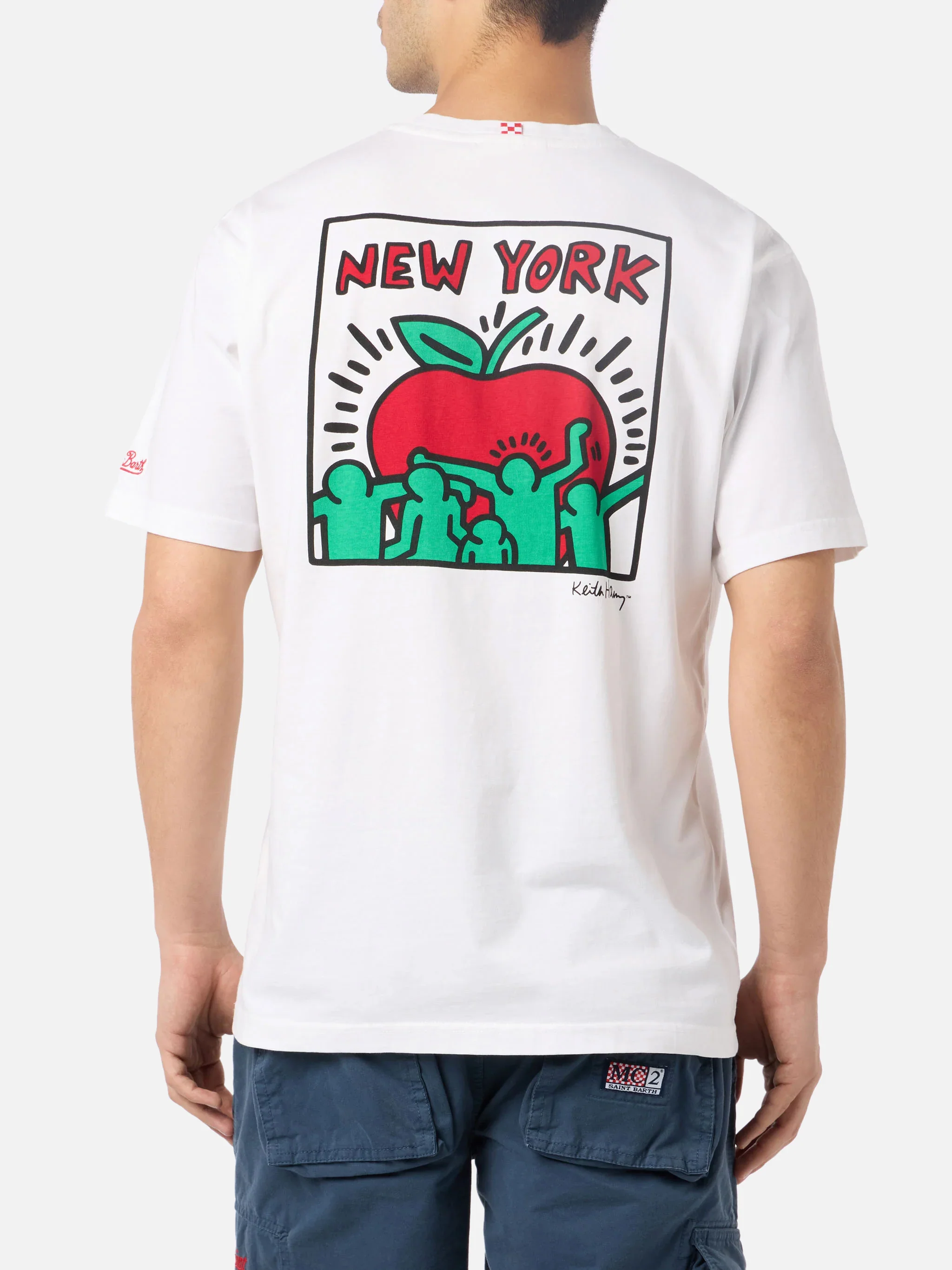 Keith Haring NY t-shirt with front and back print in white | Special Edition - Image 3