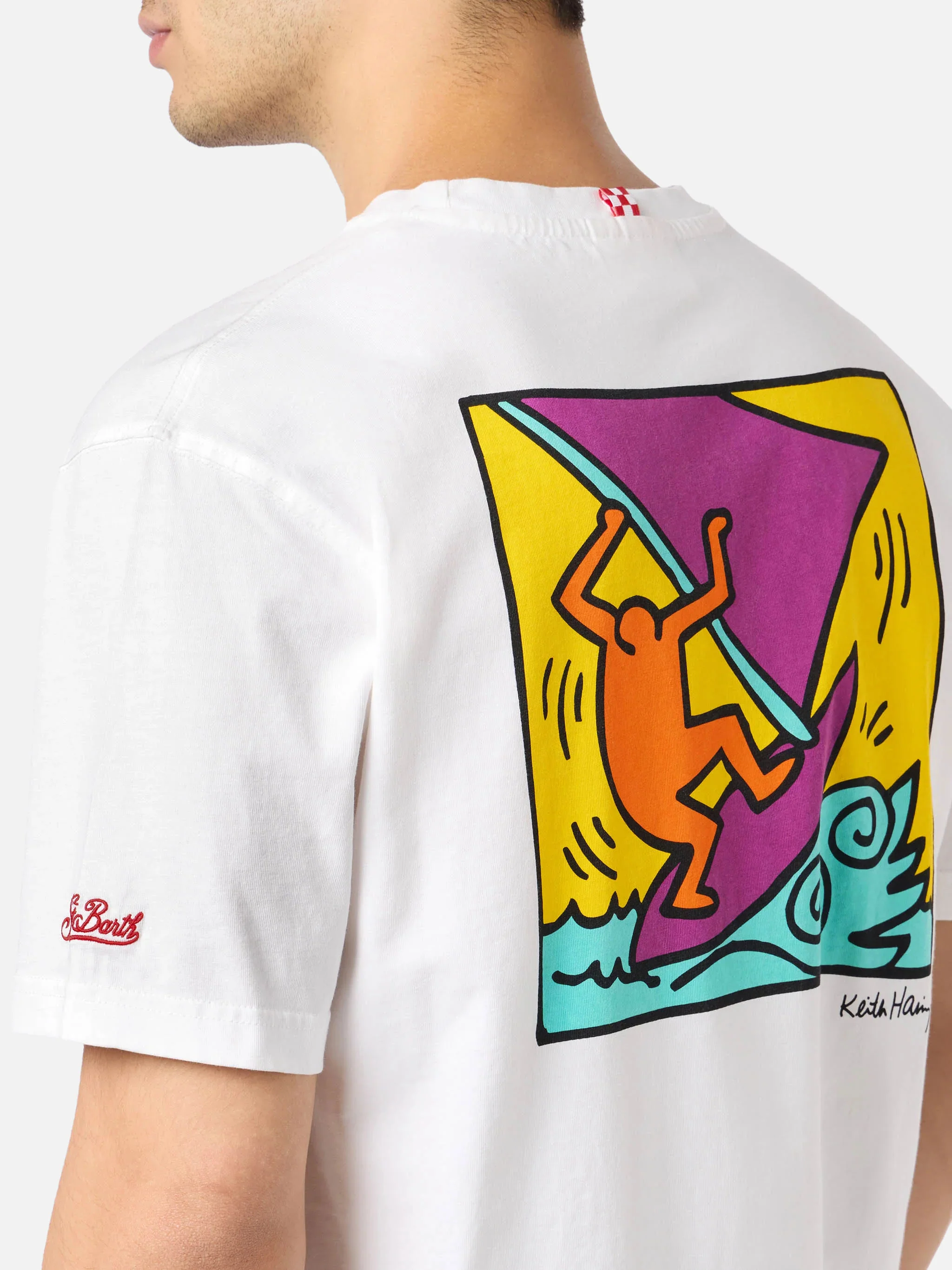 Keith Haring t-shirt with front and back print in white | Special Edition - Image 3