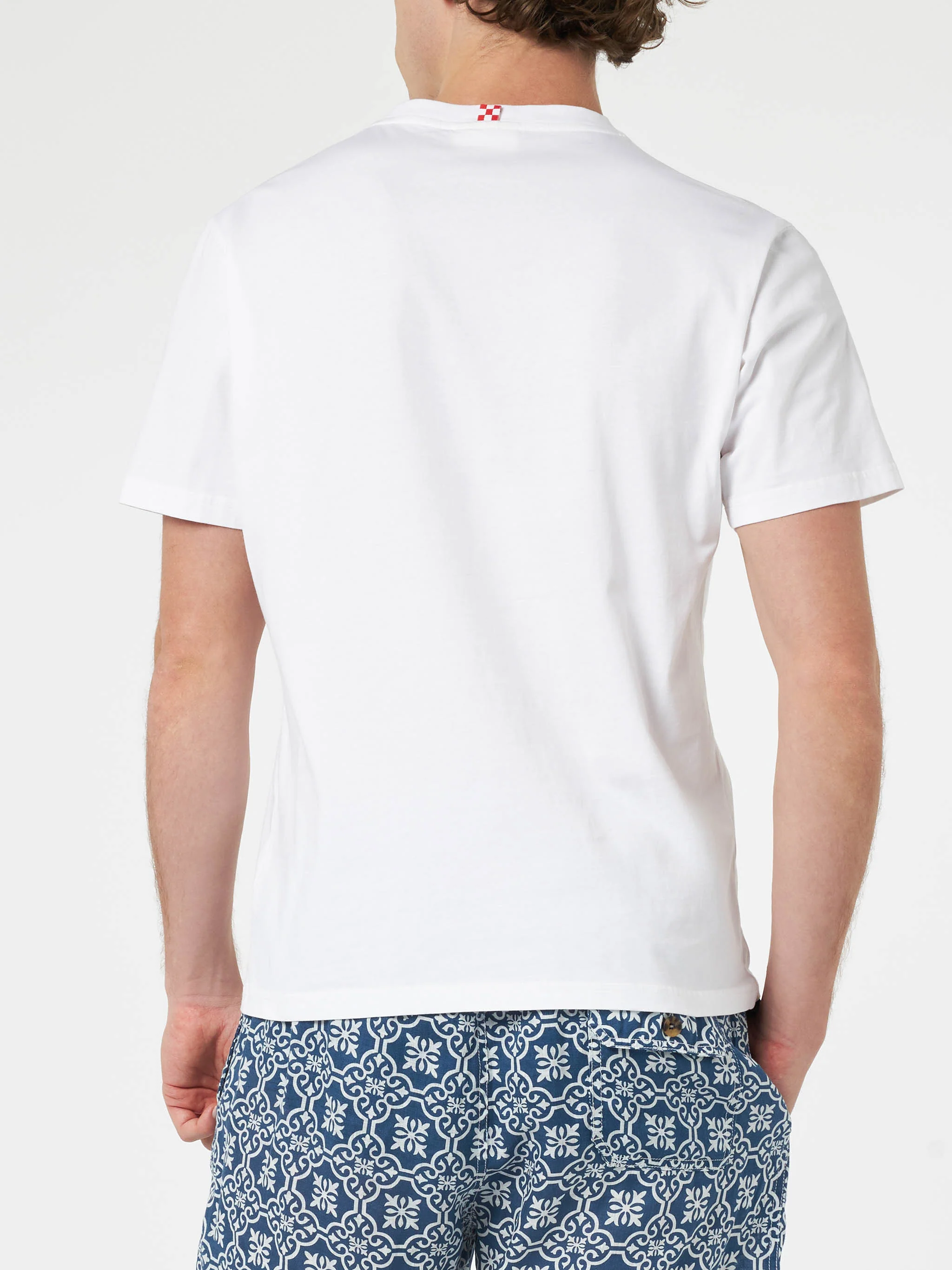 In un lambo t-shirt with embroidery and car print in white - Image 4