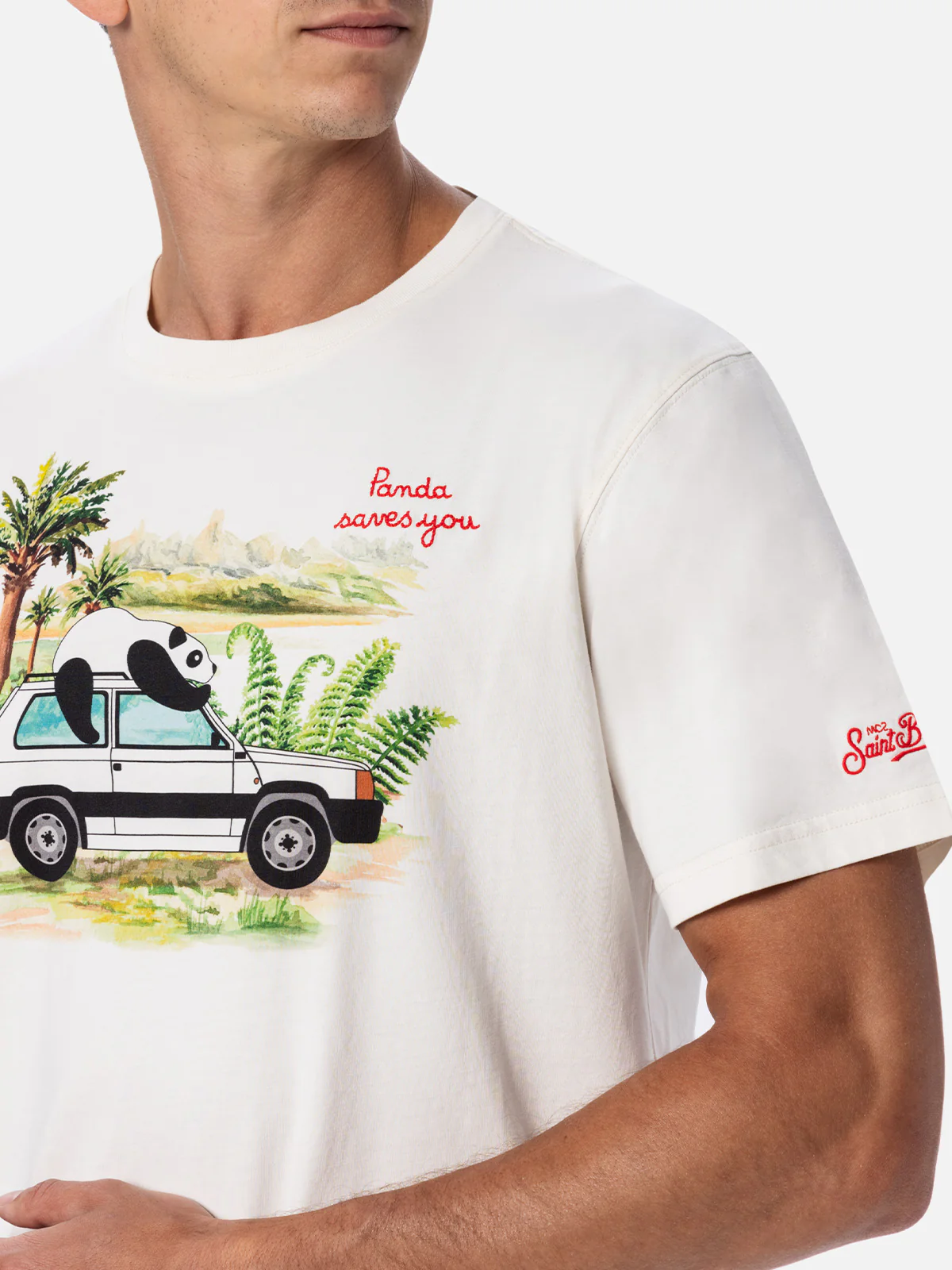 T-shirt with Panda print and embroidery | Special Edition - Image 2