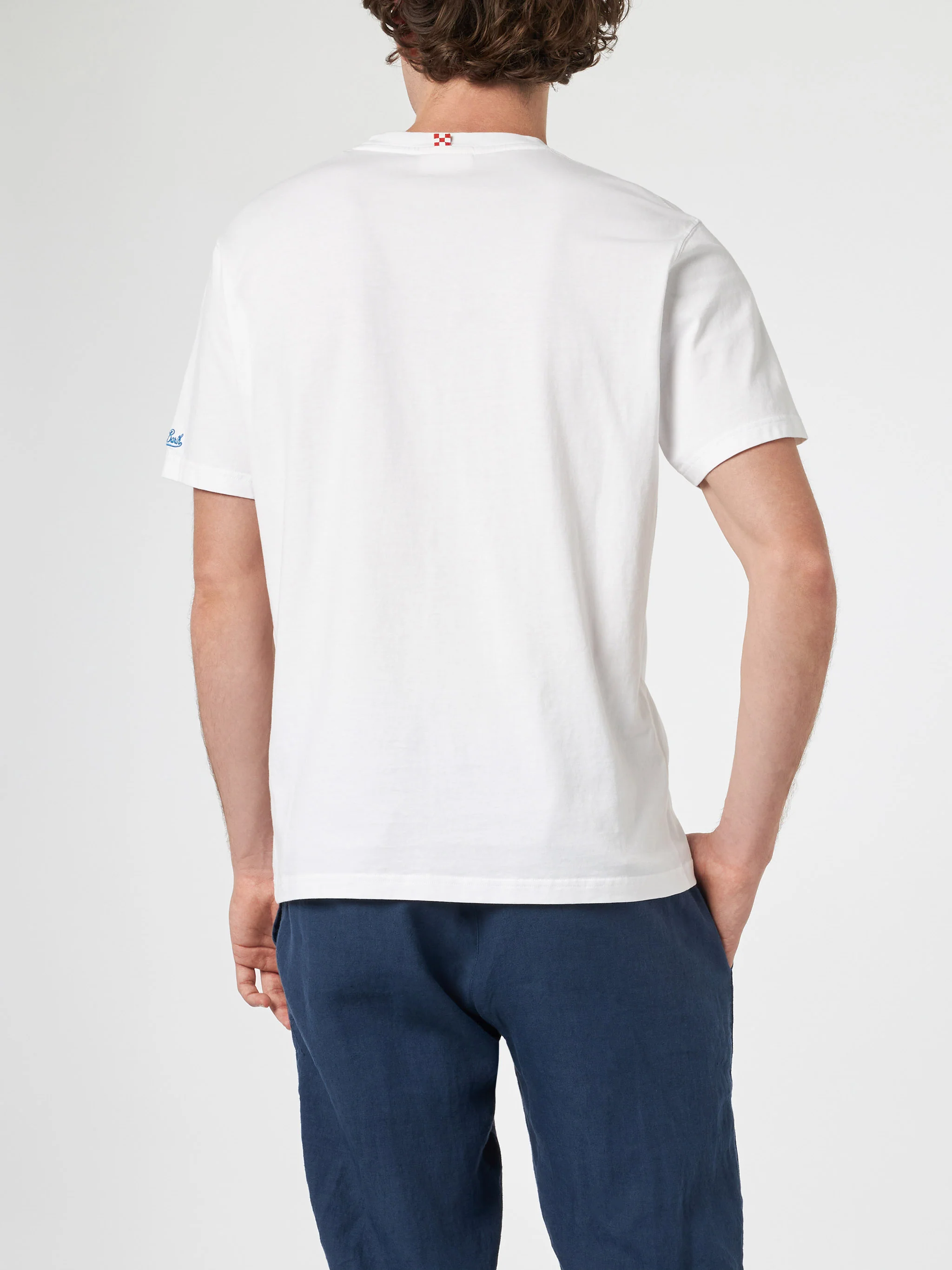 Panda t-shirt with print and surf embroidery in white | Special Edition - Image 4