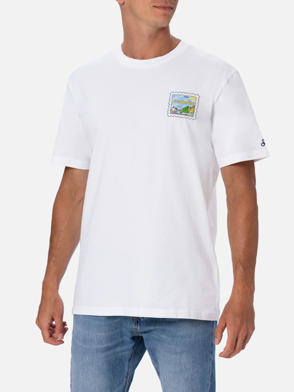 T-shirt with Portofino postcard print in white | Special Edition - Image 4