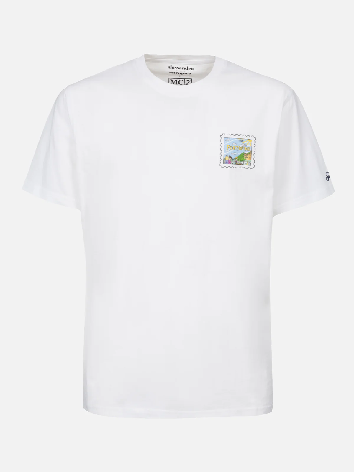 T-shirt with Portofino postcard print in white | Special Edition - Image 5