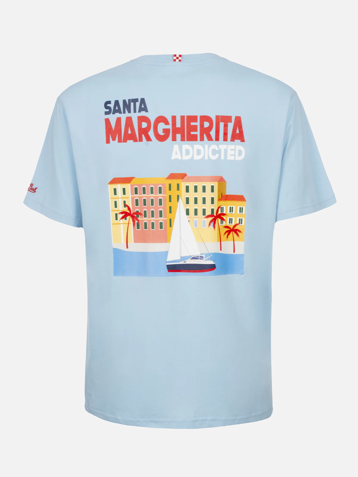 T-shirt with Santa Margherita postcard print in light blue