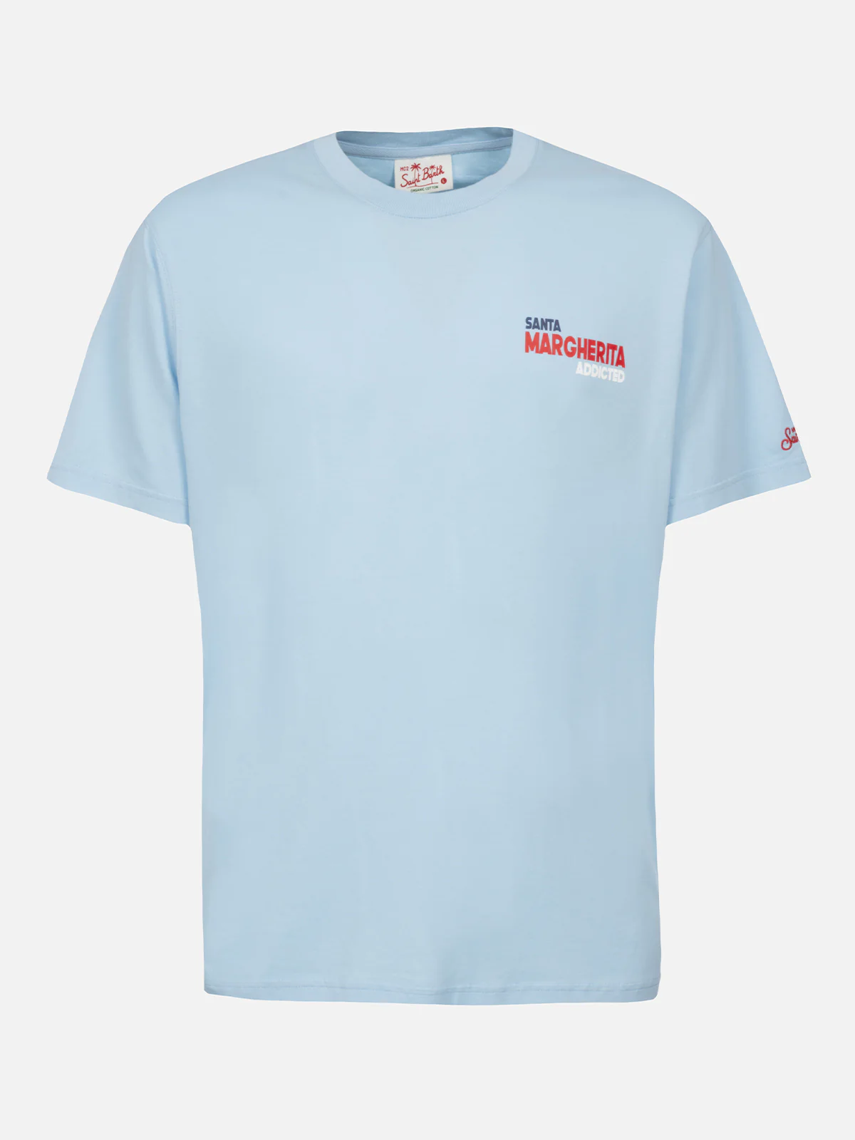 T-shirt with Santa Margherita postcard print in light blue - Image 5