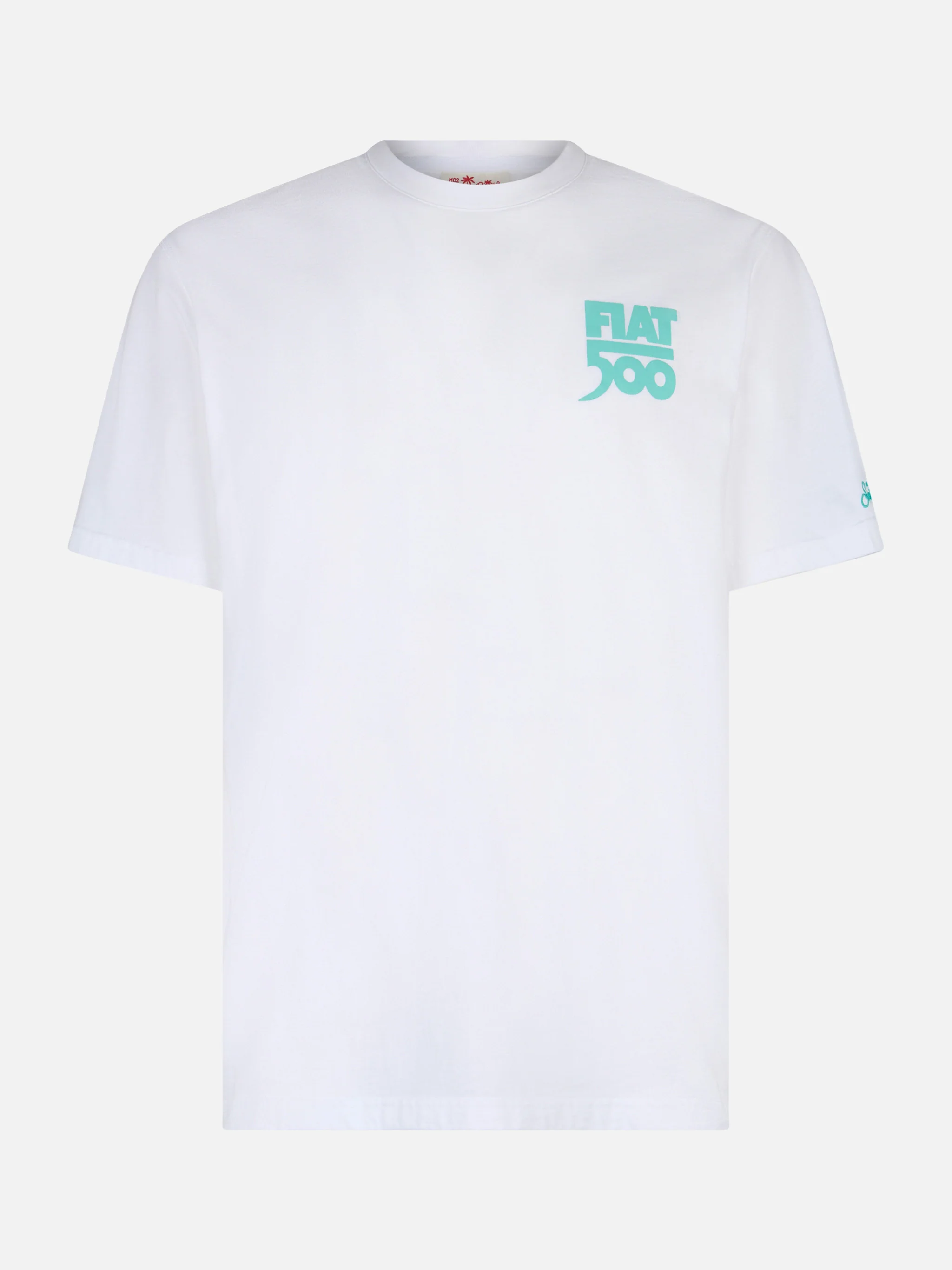 Fiat 500 Spiaggina t-shirt with front and back print in white | Special Edition - Image 5