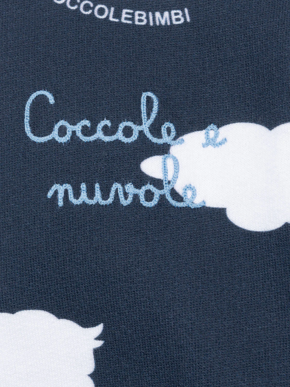 Crewneck blue sweatshirt with Coccole e nuvole embroidery | COCCOLEBIMBI SPECIAL EDITION - Image 5