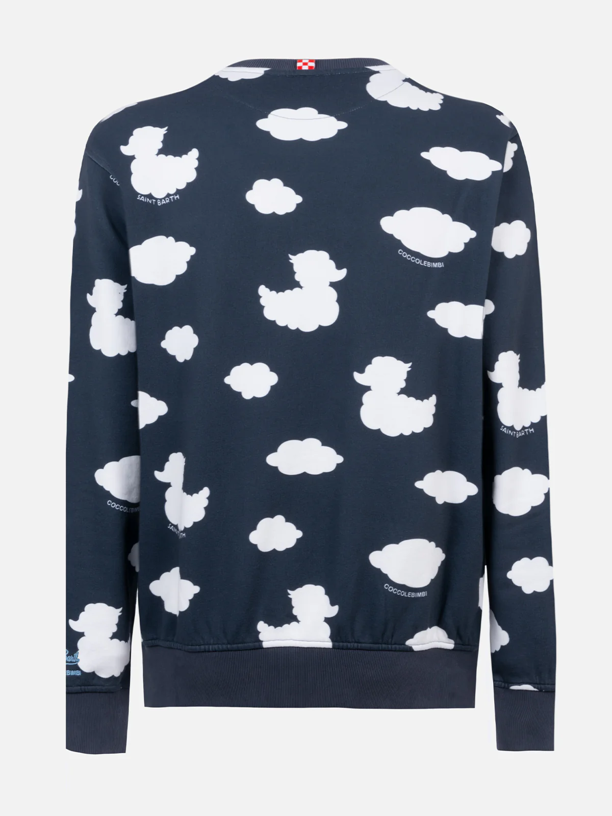 Crewneck blue sweatshirt with Coccole e nuvole embroidery | COCCOLEBIMBI SPECIAL EDITION - Image 6