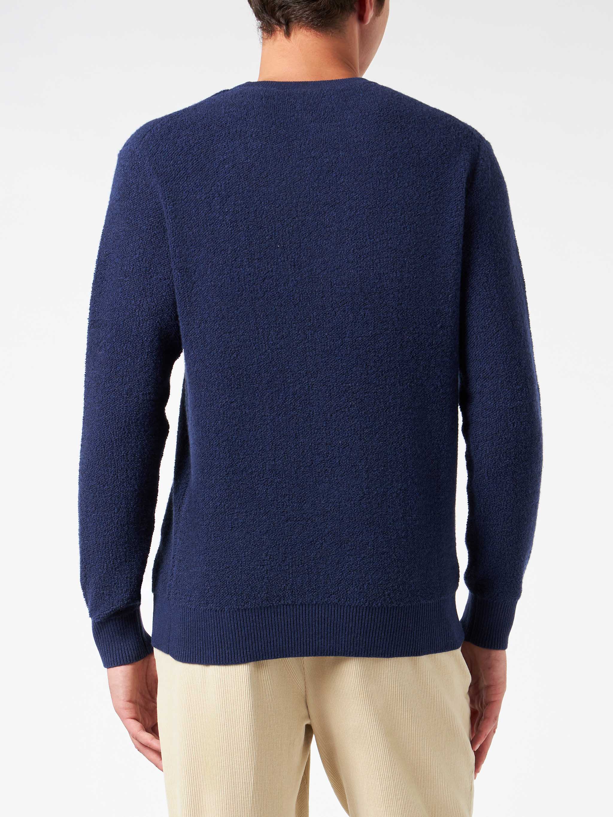 Crewneck bluette bouclé Heorn sweater with Saint Barth Padel Club embroidery - Image 4