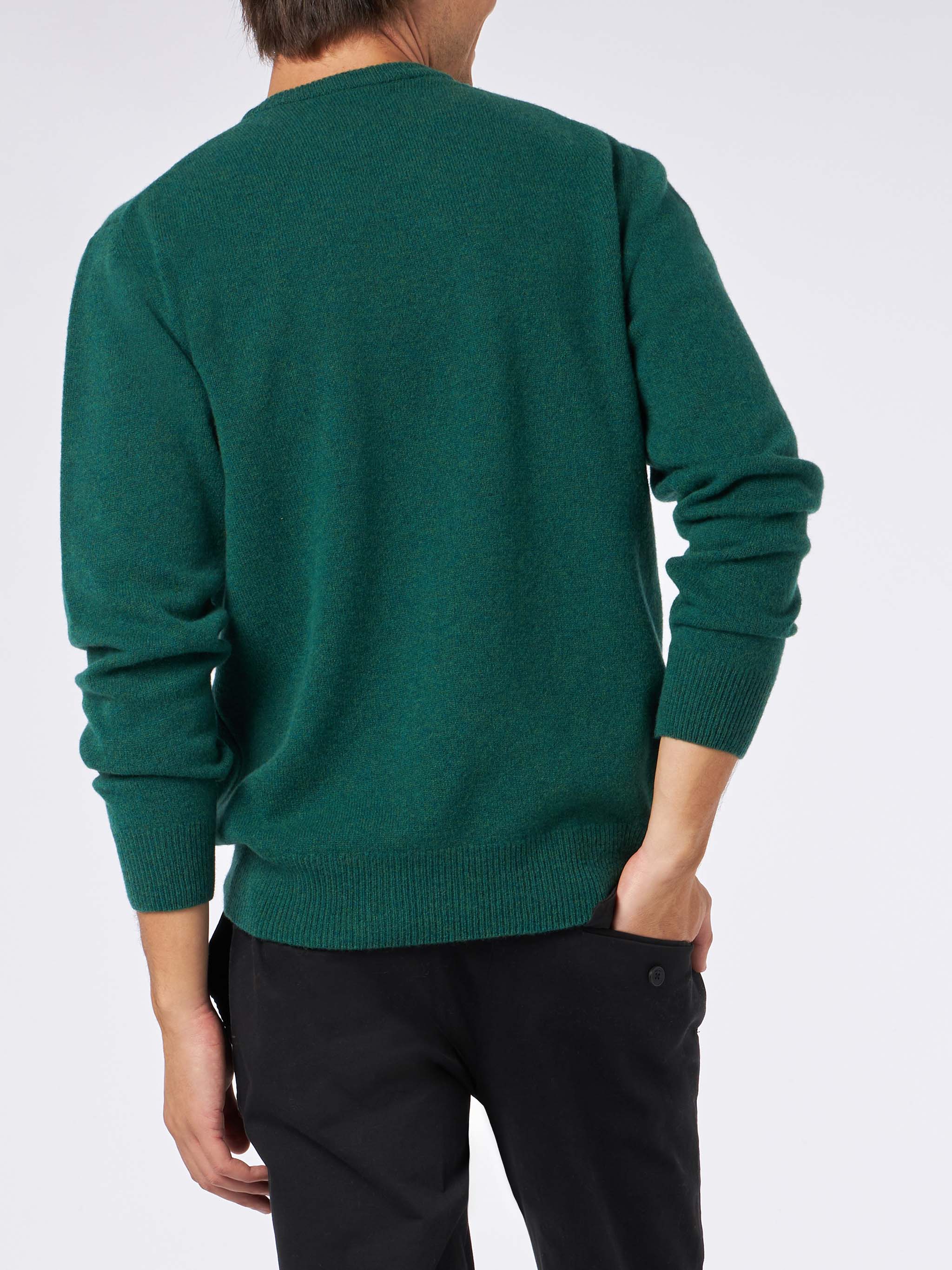 Green sweater Regent in lambswool - Image 3