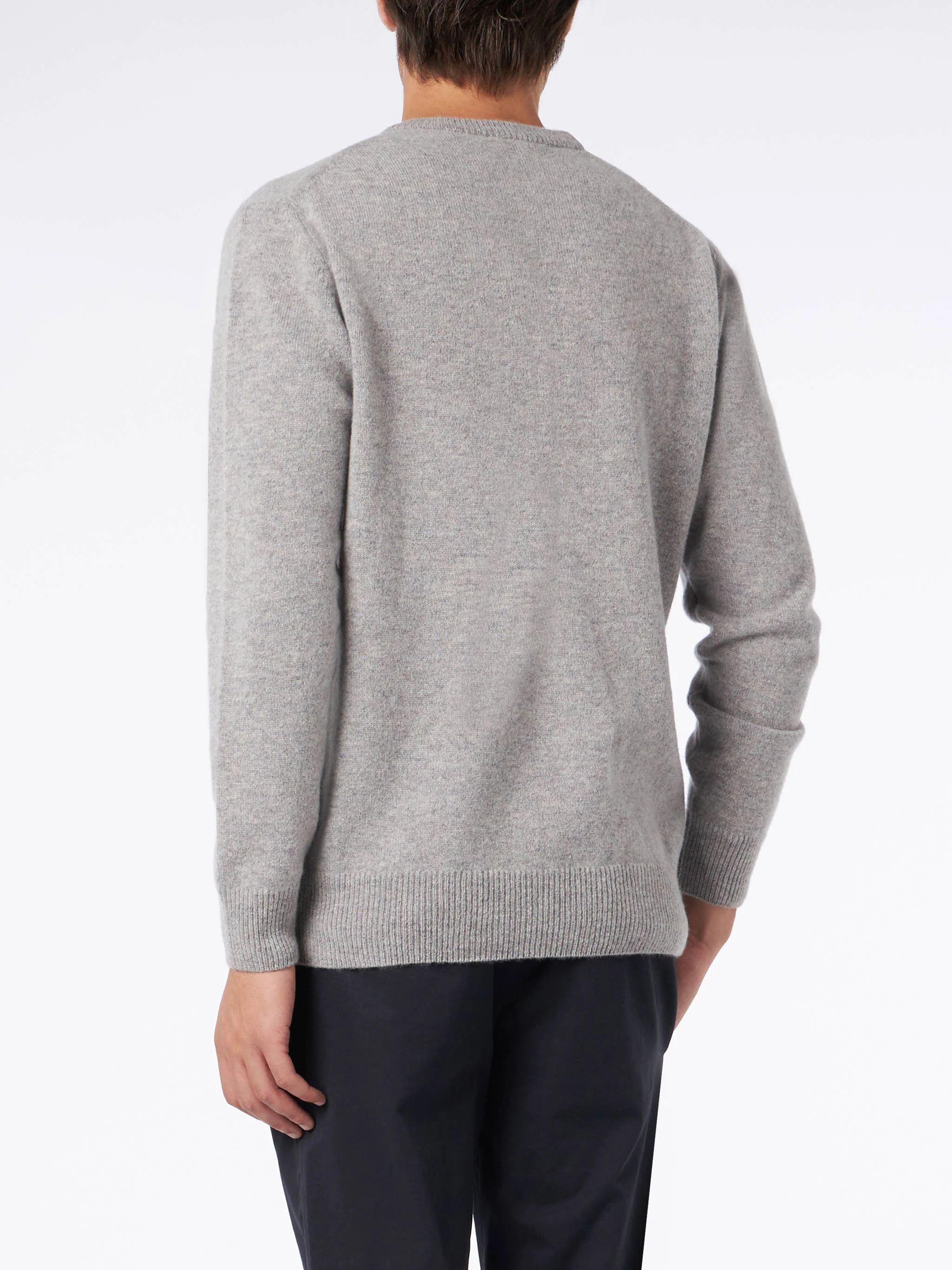 Heron grey melange sweater with St. Barth embroidery - Image 3