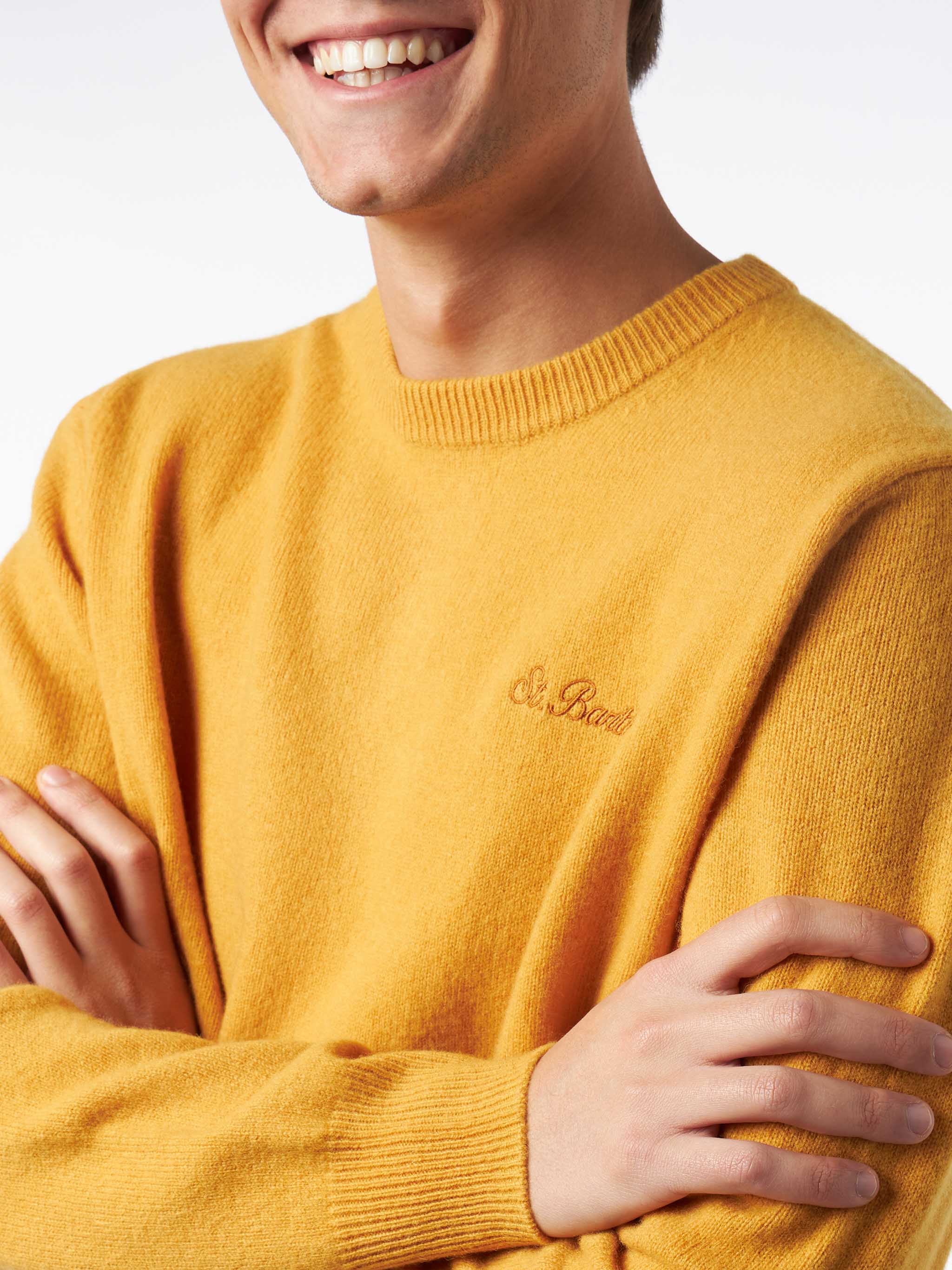 Ochre yellow sweater Regent in lambswool - Image 2