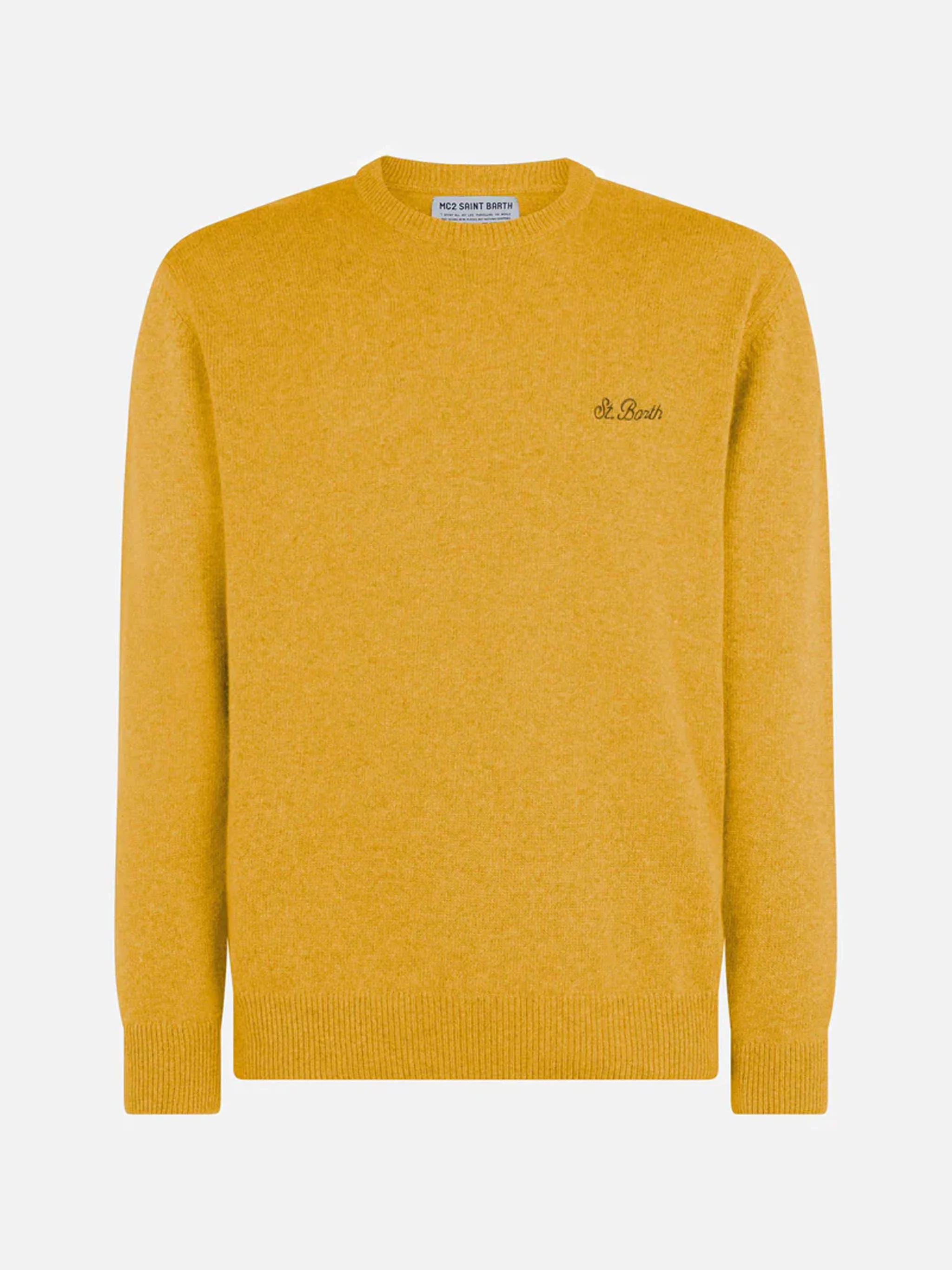 Ochre yellow sweater Regent in lambswool - Image 4