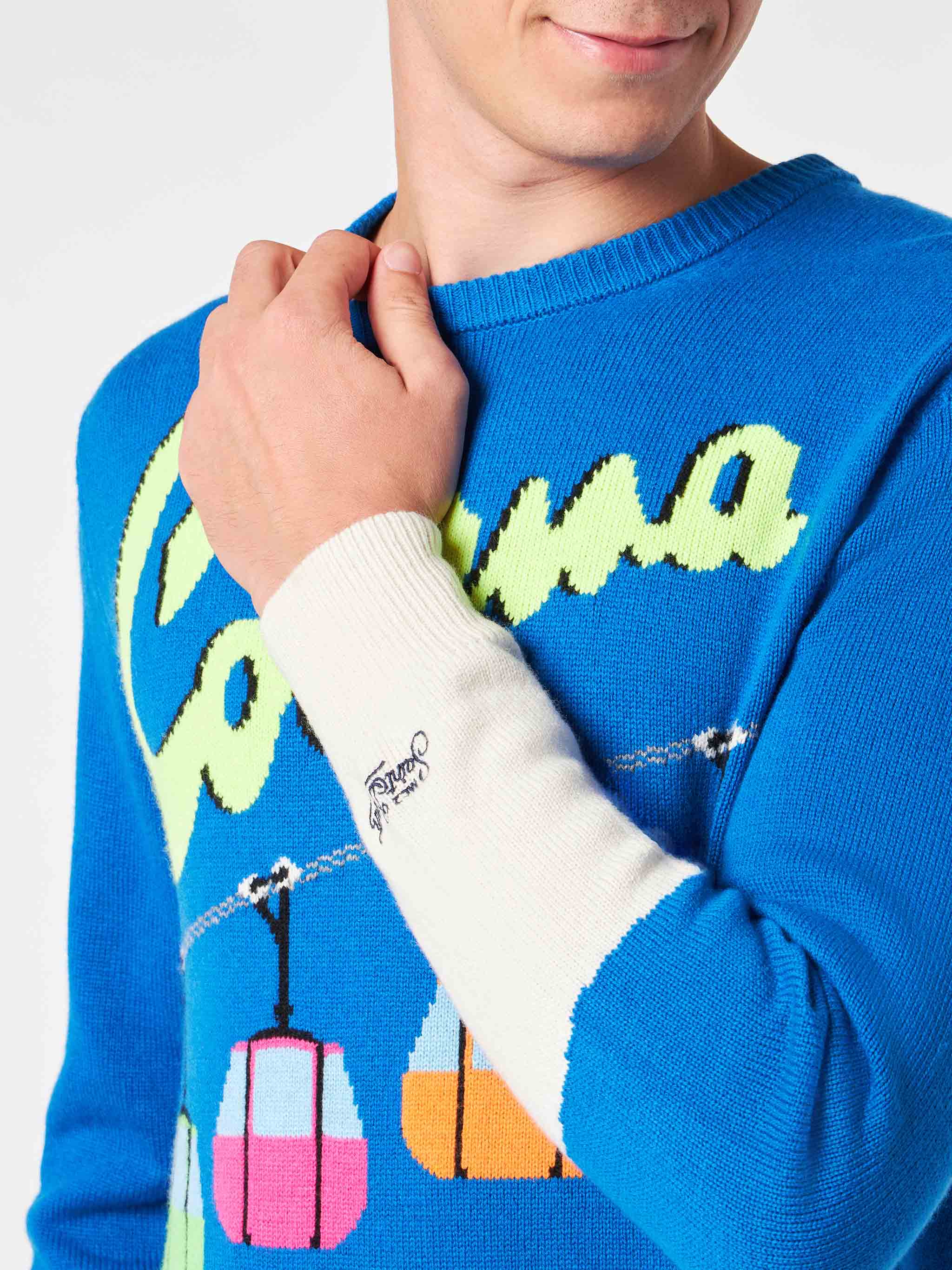 Crewneck sweater Heron with Courma postacard jacquard - Image 2