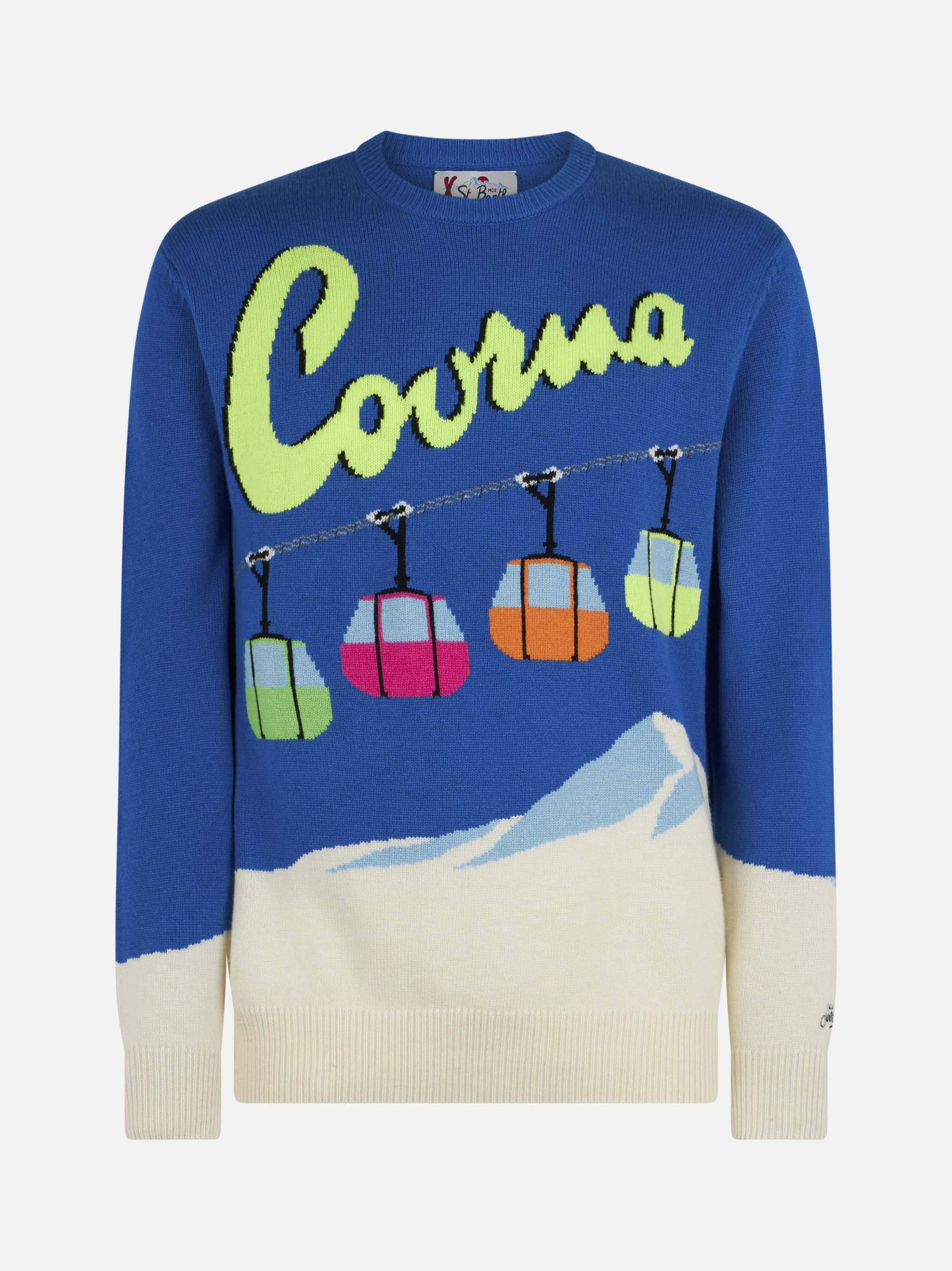 Crewneck sweater Heron with Courma postacard jacquard - Image 4