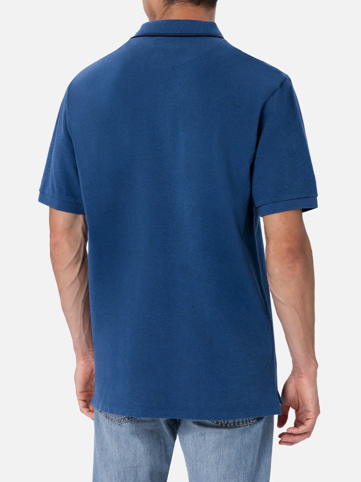 Beverly Hills denim blue cotton piquet polo - Image 3