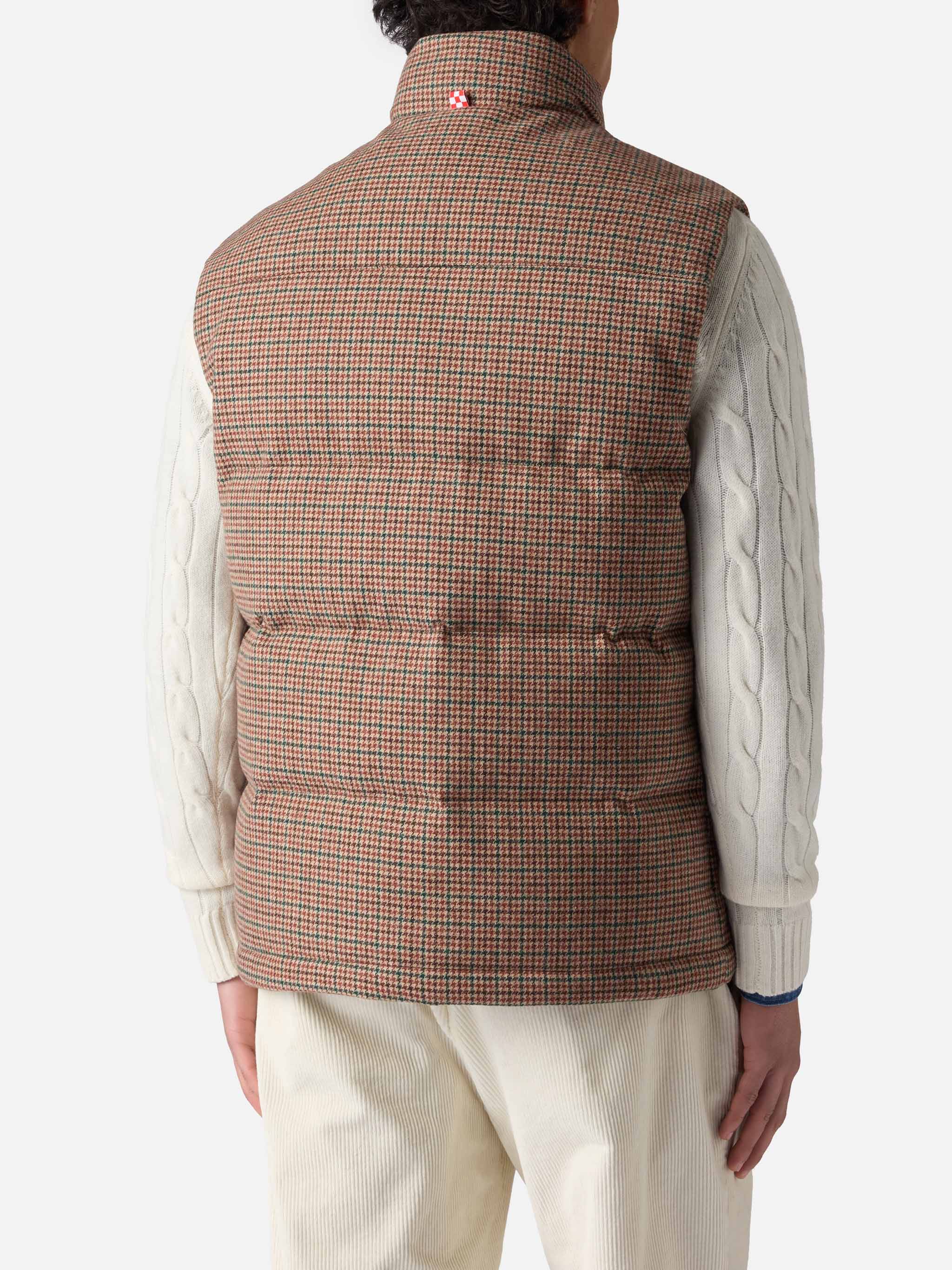 Down padded vest Thunder with pied de poul print - Image 4