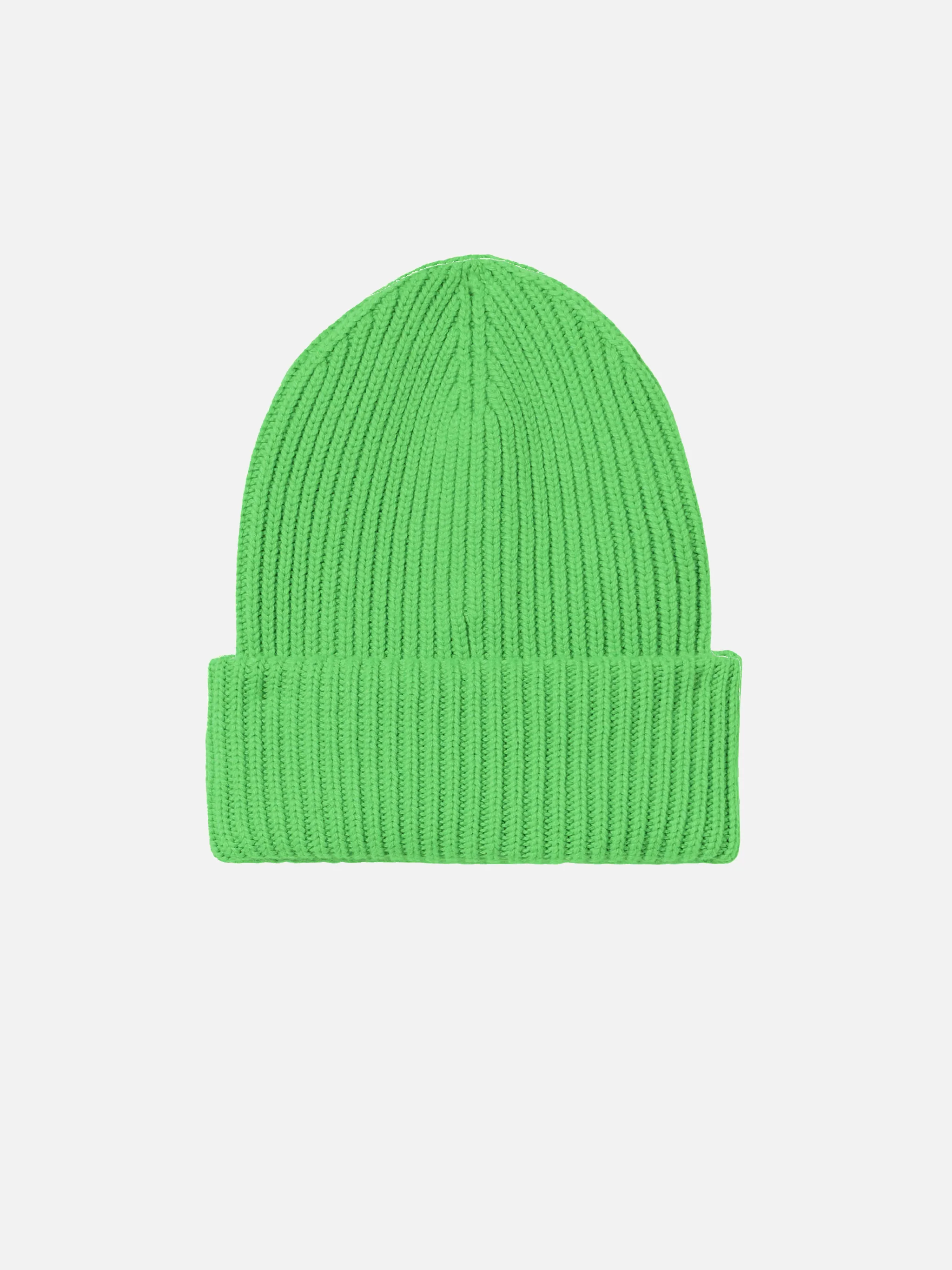 Fluo green ribbed beanie Berry with Saint Barth patch - Image 3