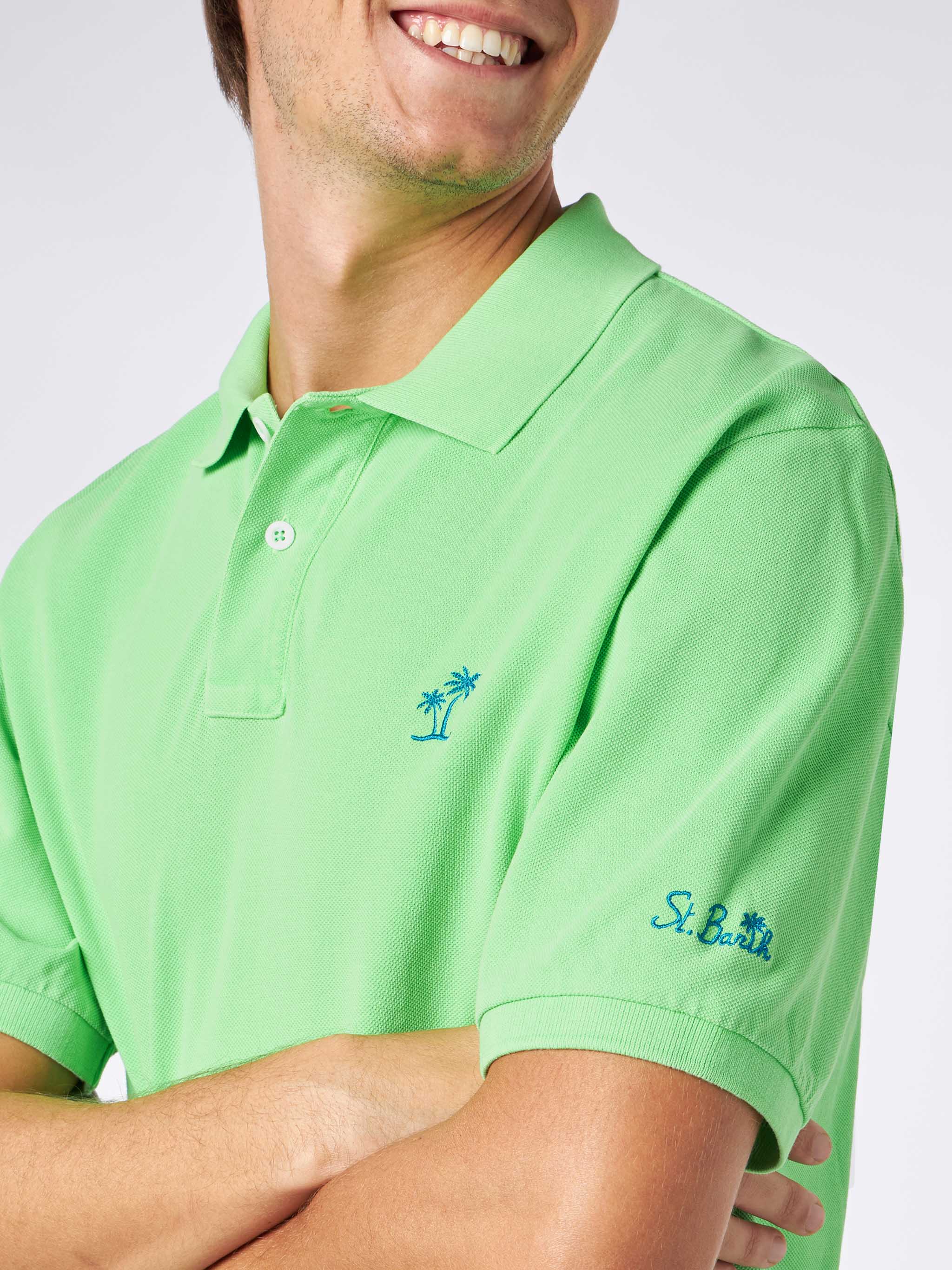 Beverly Hills Vintage fluo green piquet polo - Image 2