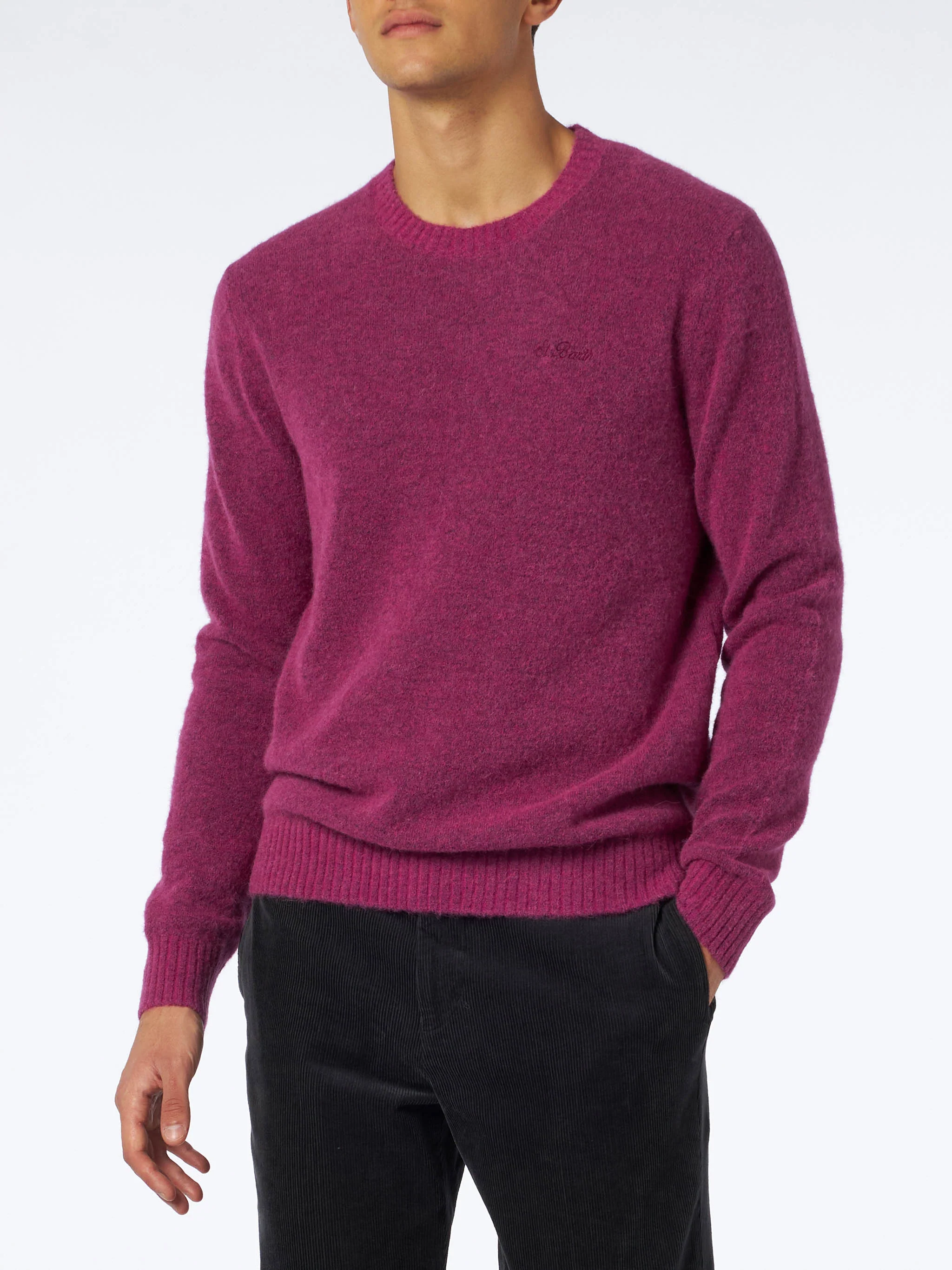 Heron fuchsia stretch wool sweater