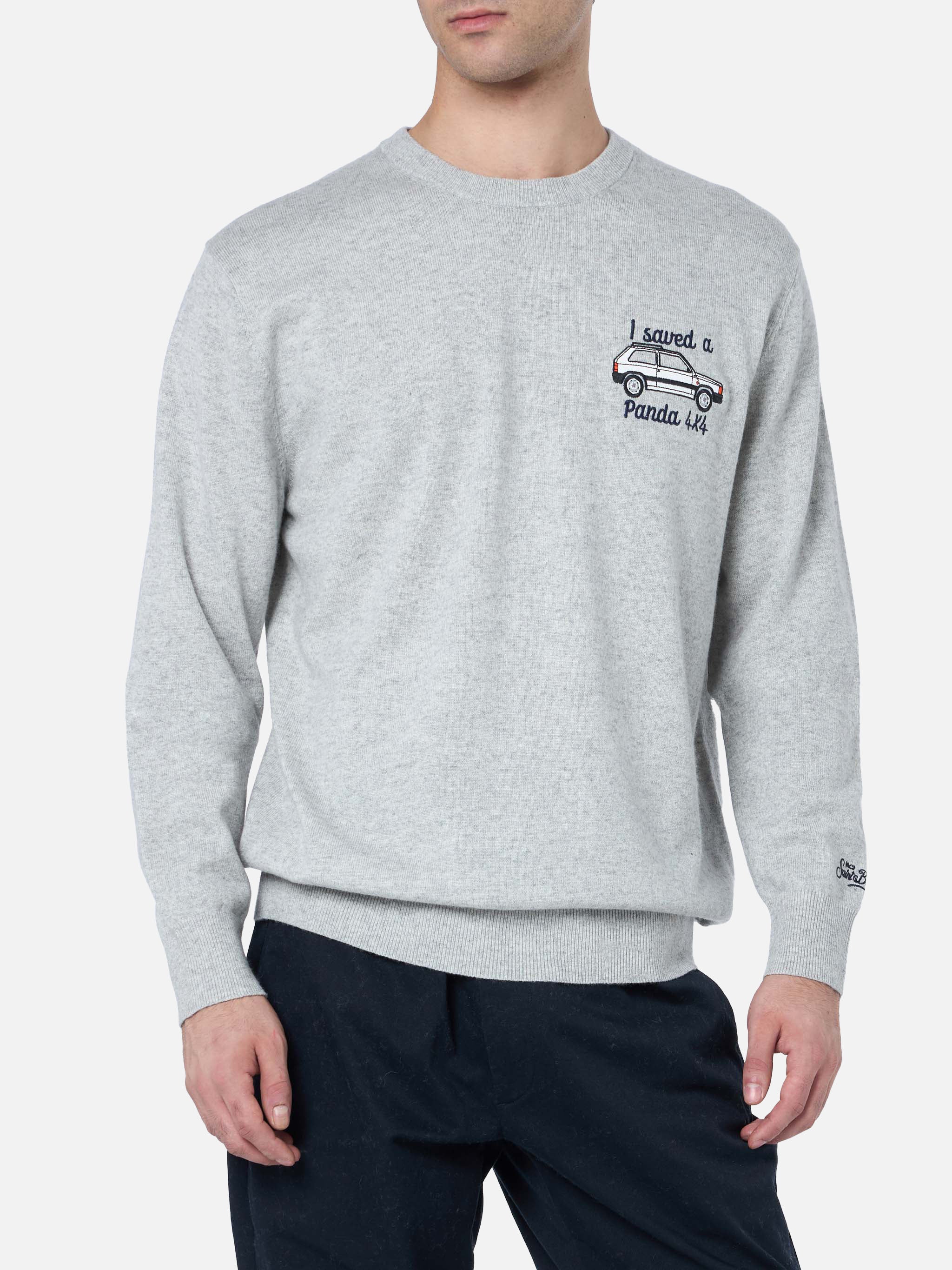 Crewneck sweater Heron with I saved a Panda 4x4 embroidery | FIAT PANDA SPECIAL EDITION - Image 2