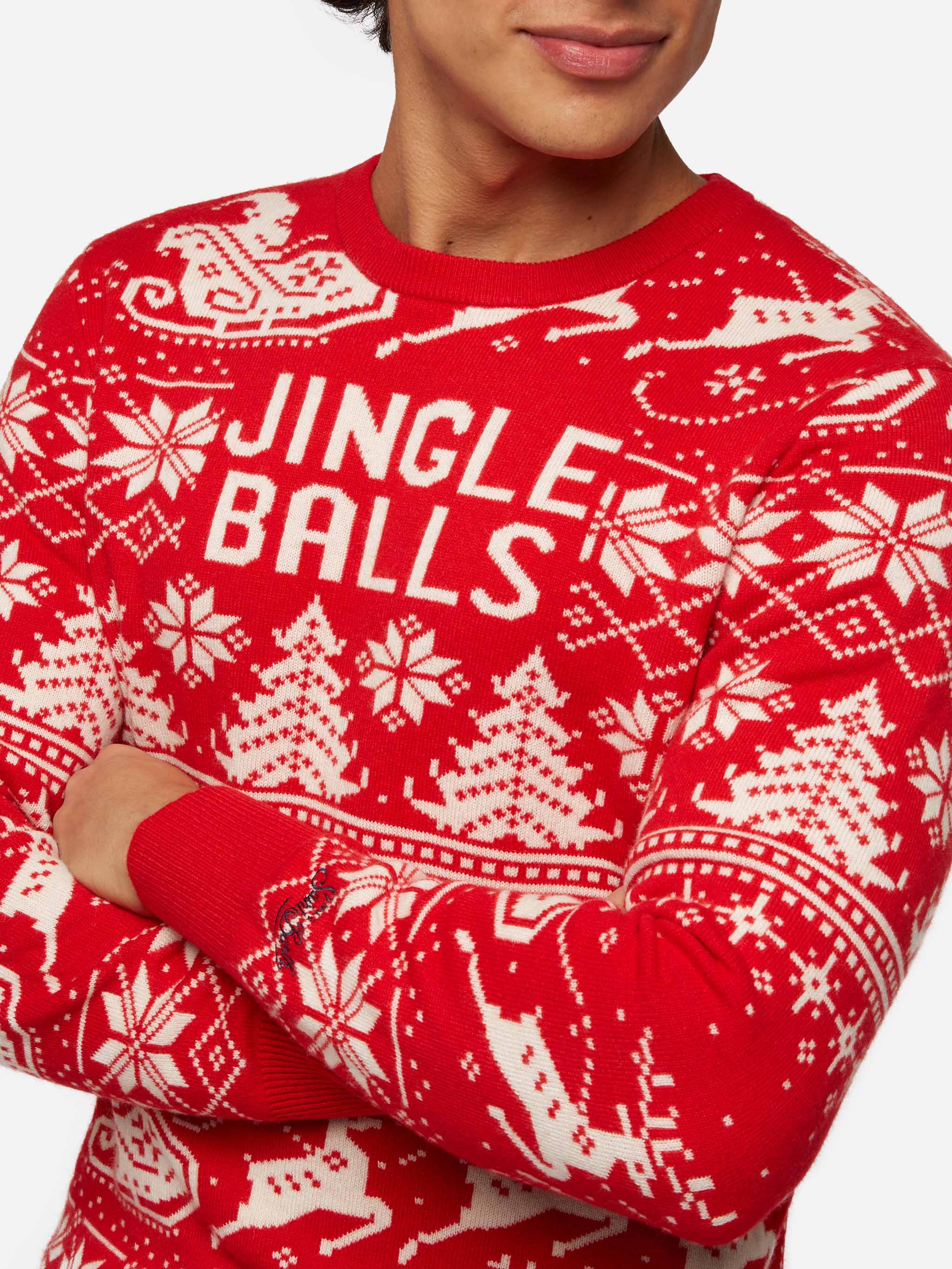 Fairs isle sweater Heron with Jingle Balls jacquard - Image 2