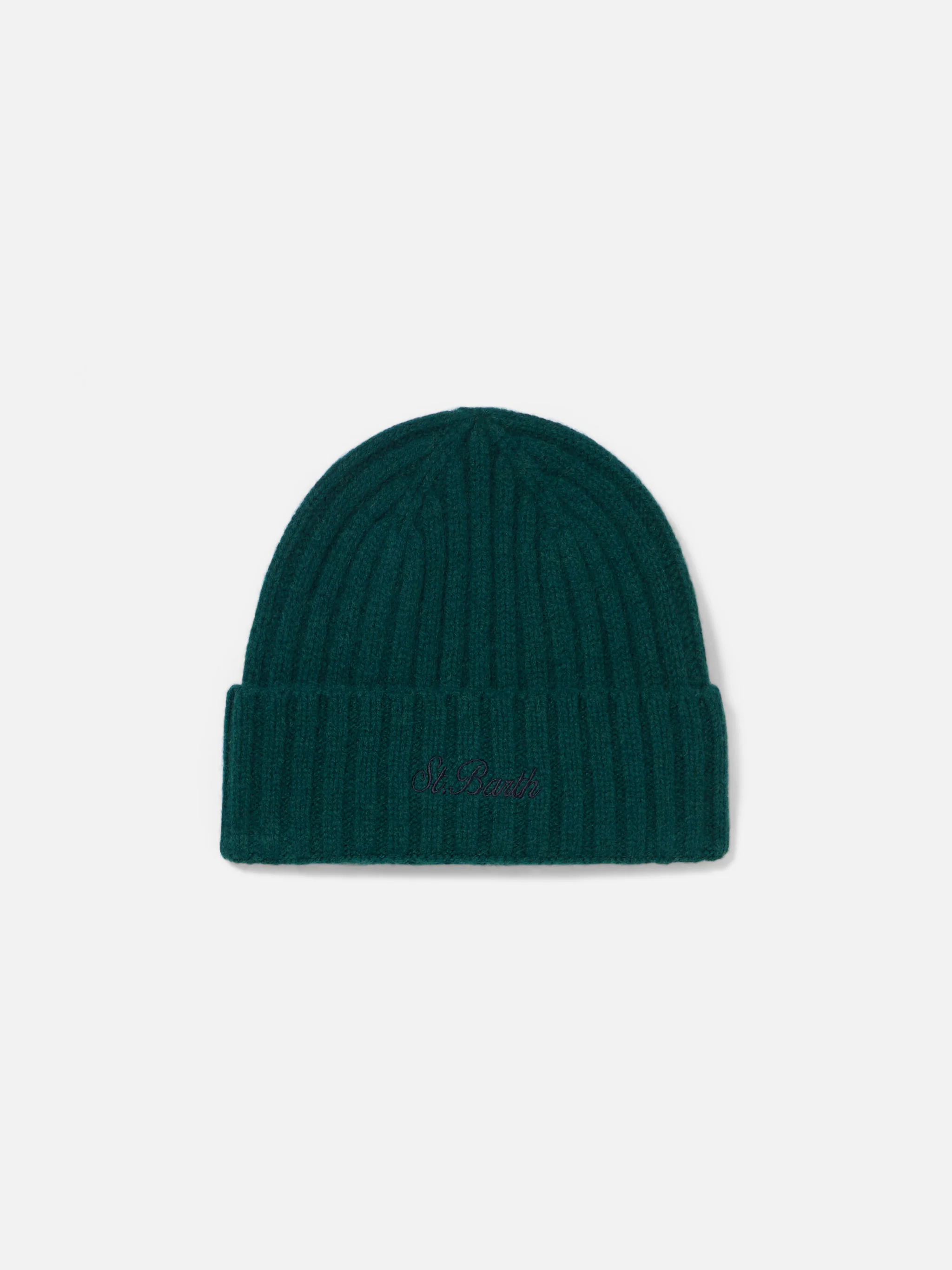 Wengen green beanie with embroidery