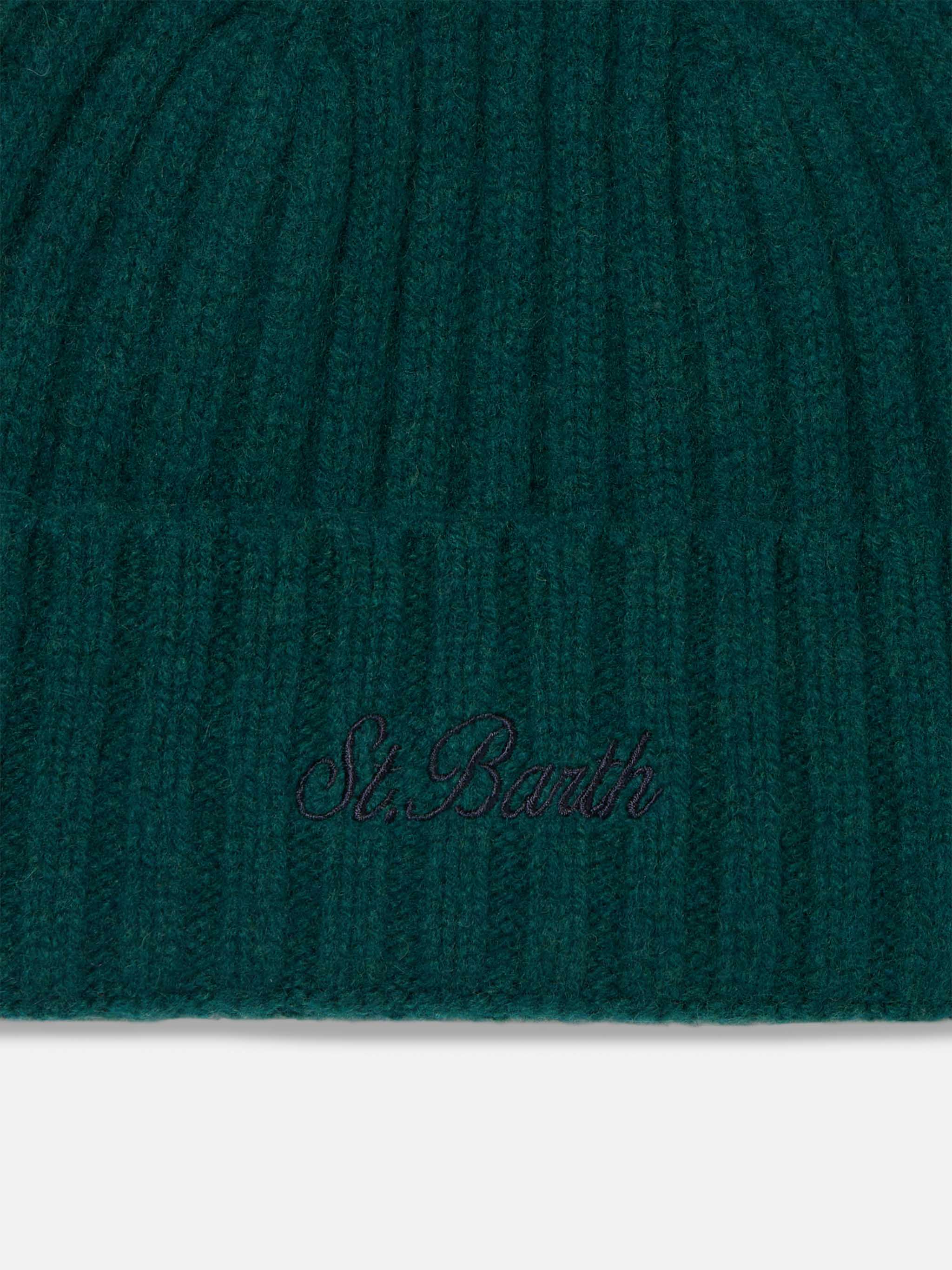 Wengen green beanie with embroidery - Image 3