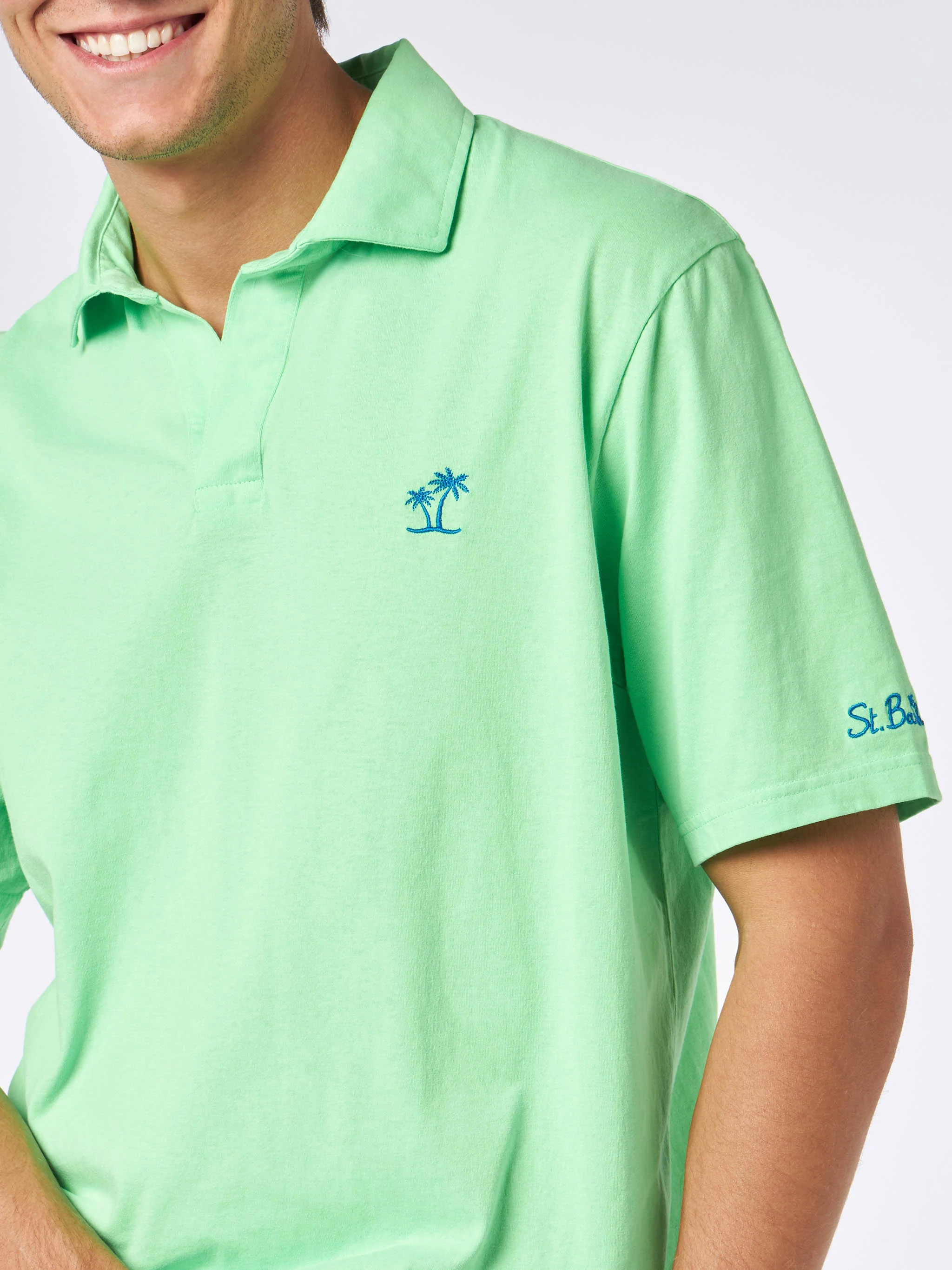 Brighton green cotton jersey polo - Image 2
