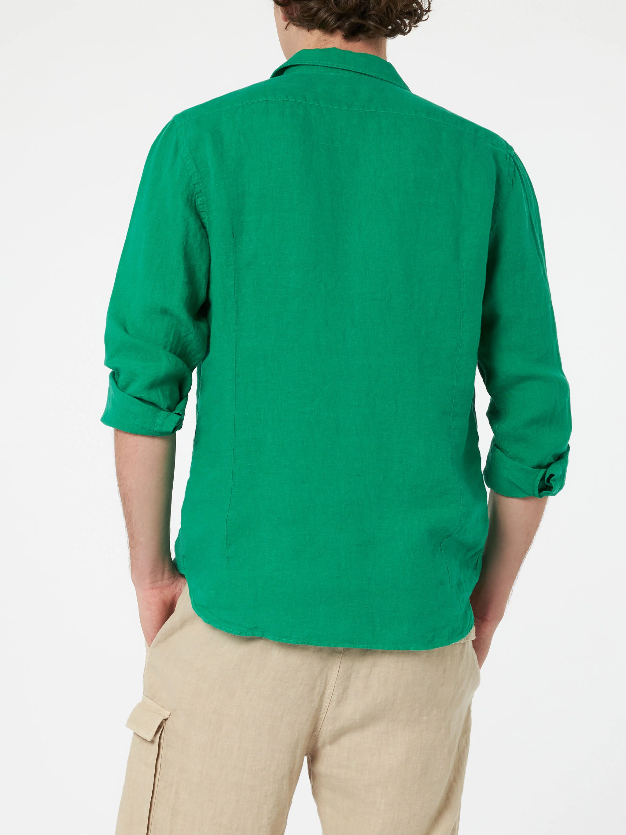 Pamplona linen shirt in green - Image 2