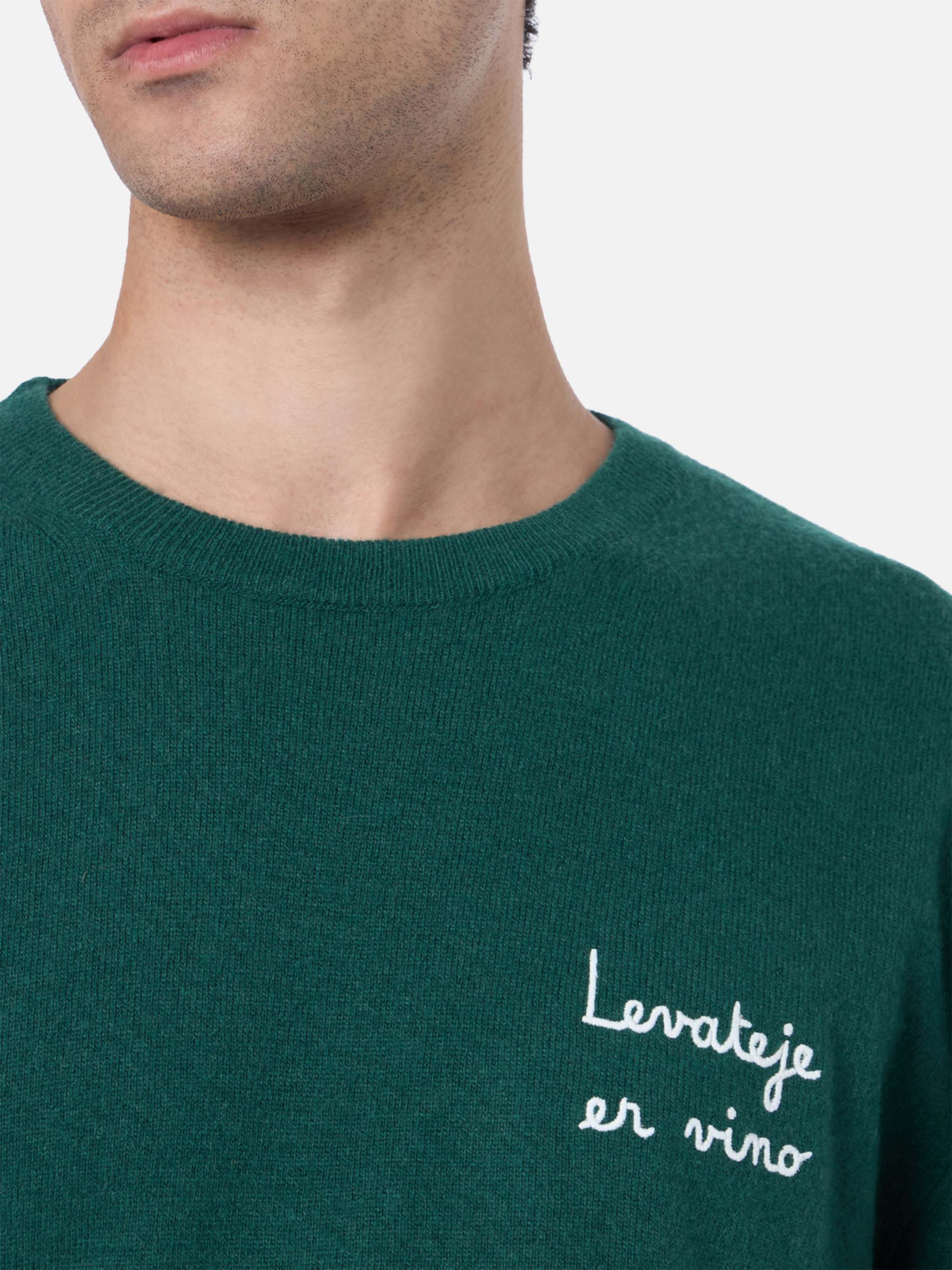 Crewneck Heron Light with Levateje er vino embroidery | VACANZE DI NATALE SPECIAL EDITION