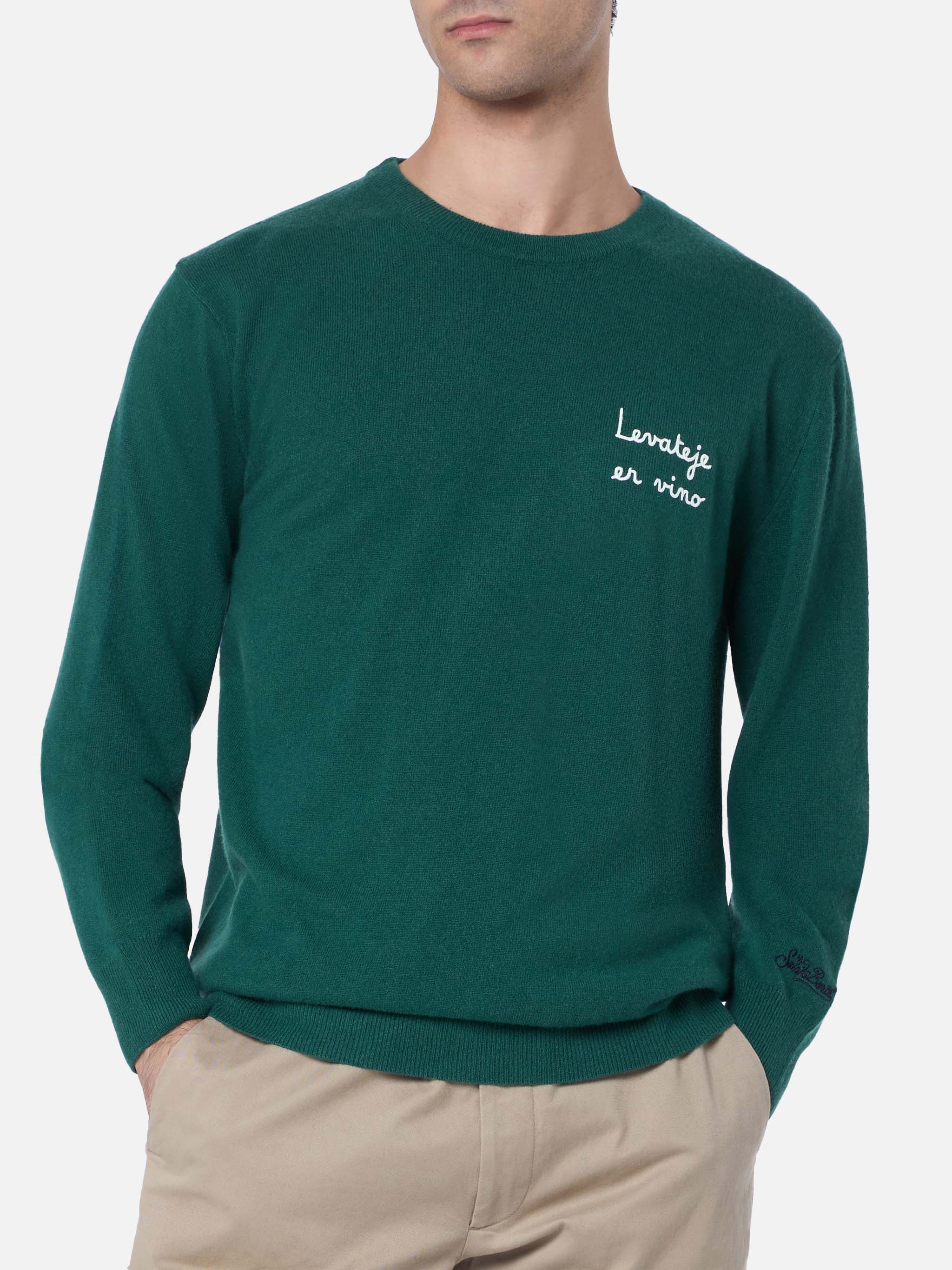 Crewneck Heron Light with Levateje er vino embroidery | VACANZE DI NATALE SPECIAL EDITION - Image 2