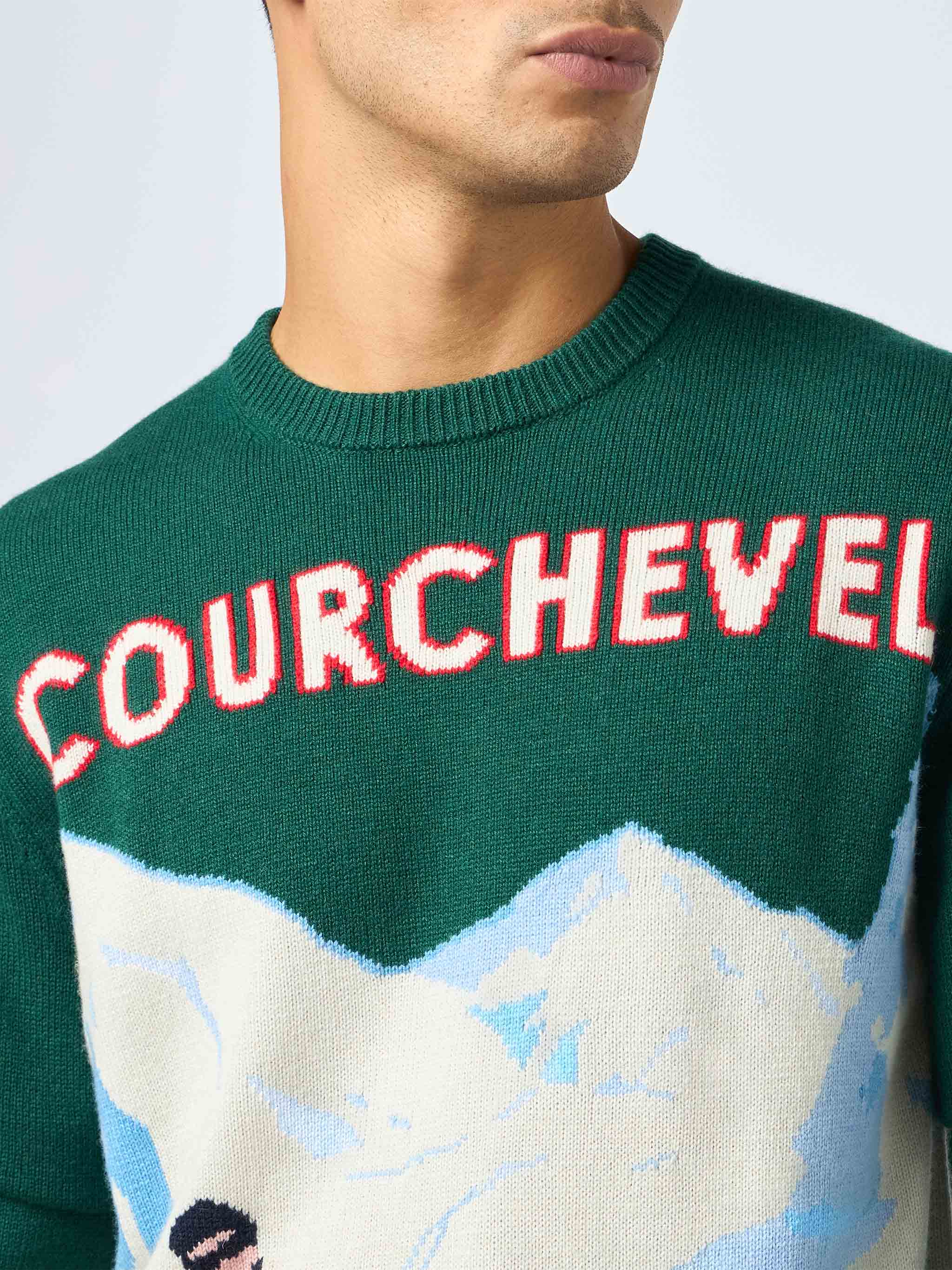 Crewneck sweater Heron with Courchevel postcard jacquard - Image 2