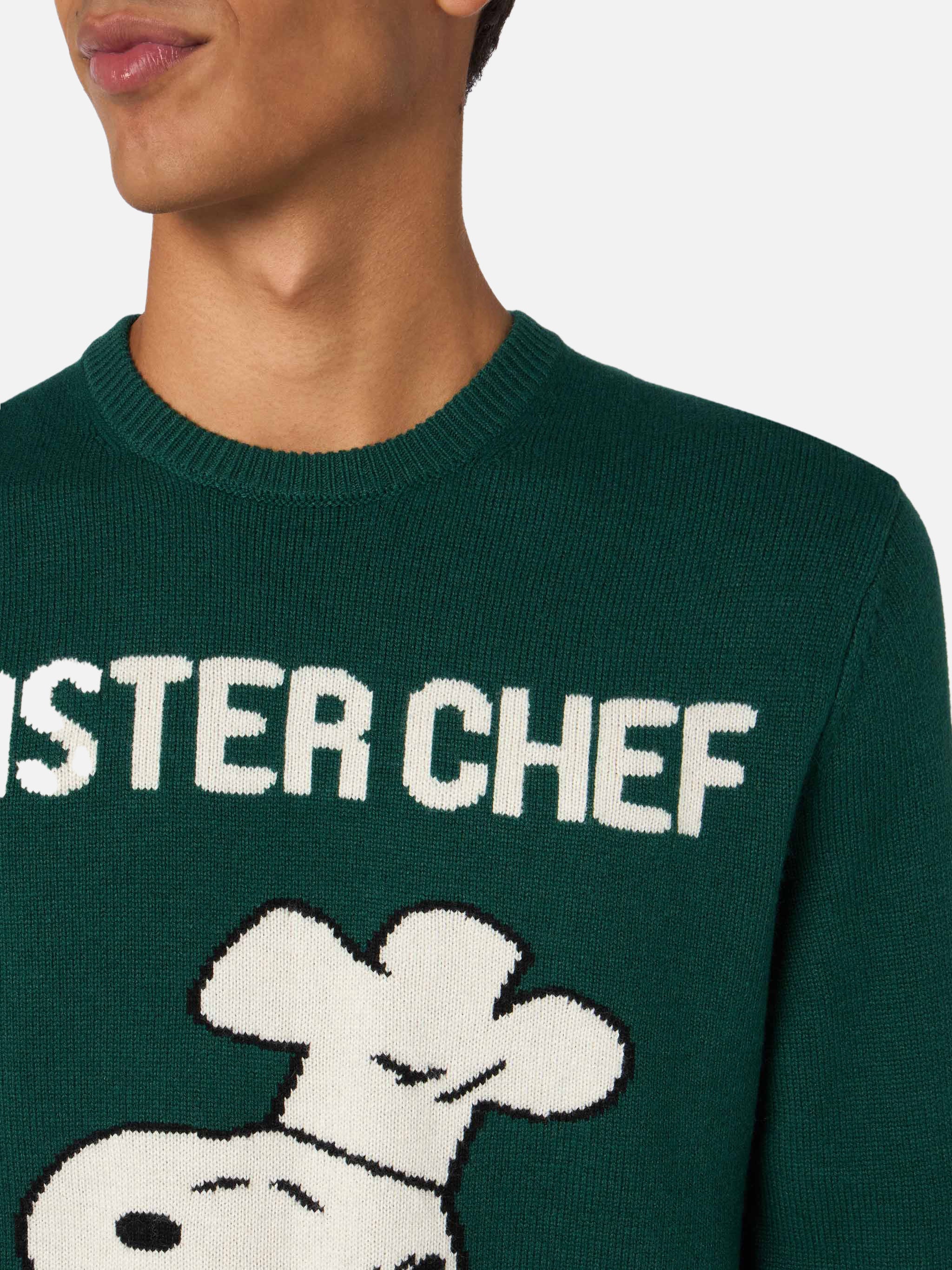 Crewneck sweater Heron with Snoopy master chef jacquard | SNOOPY PEANUTS SPECIAL EDITION - Image 2