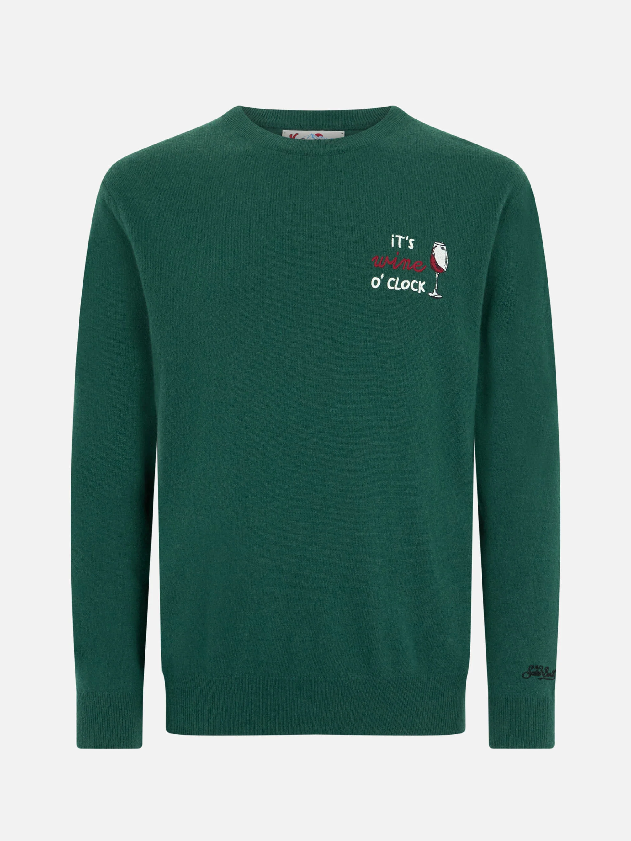 Crewneck sweater Heron with It's wine o'clock embroidery - Image 4
