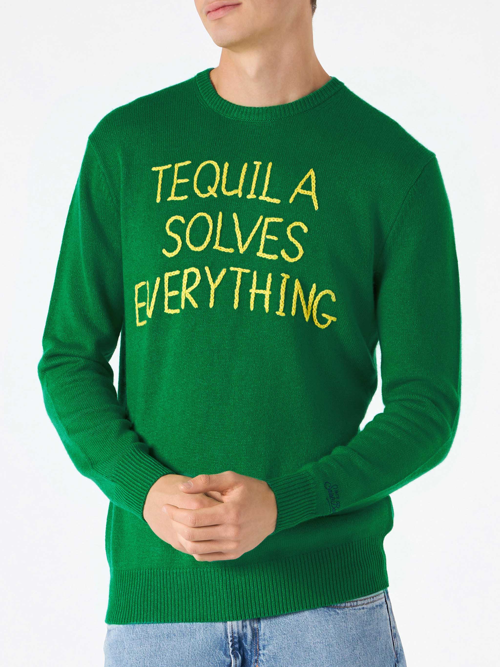 Crewneck sweater with Tequila solves everything embroidery - Image 3