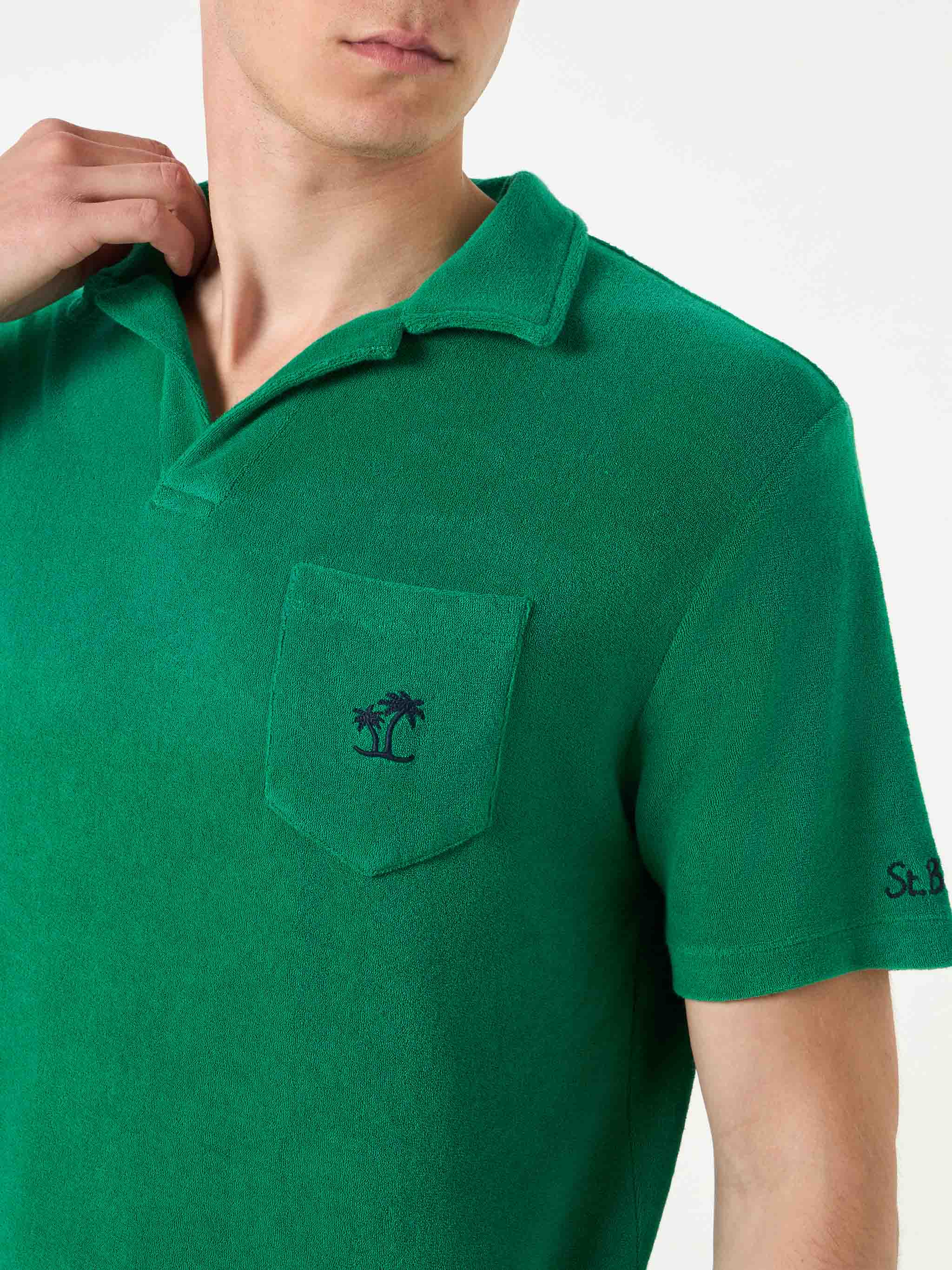 Powel green terry polo shirt - Image 2